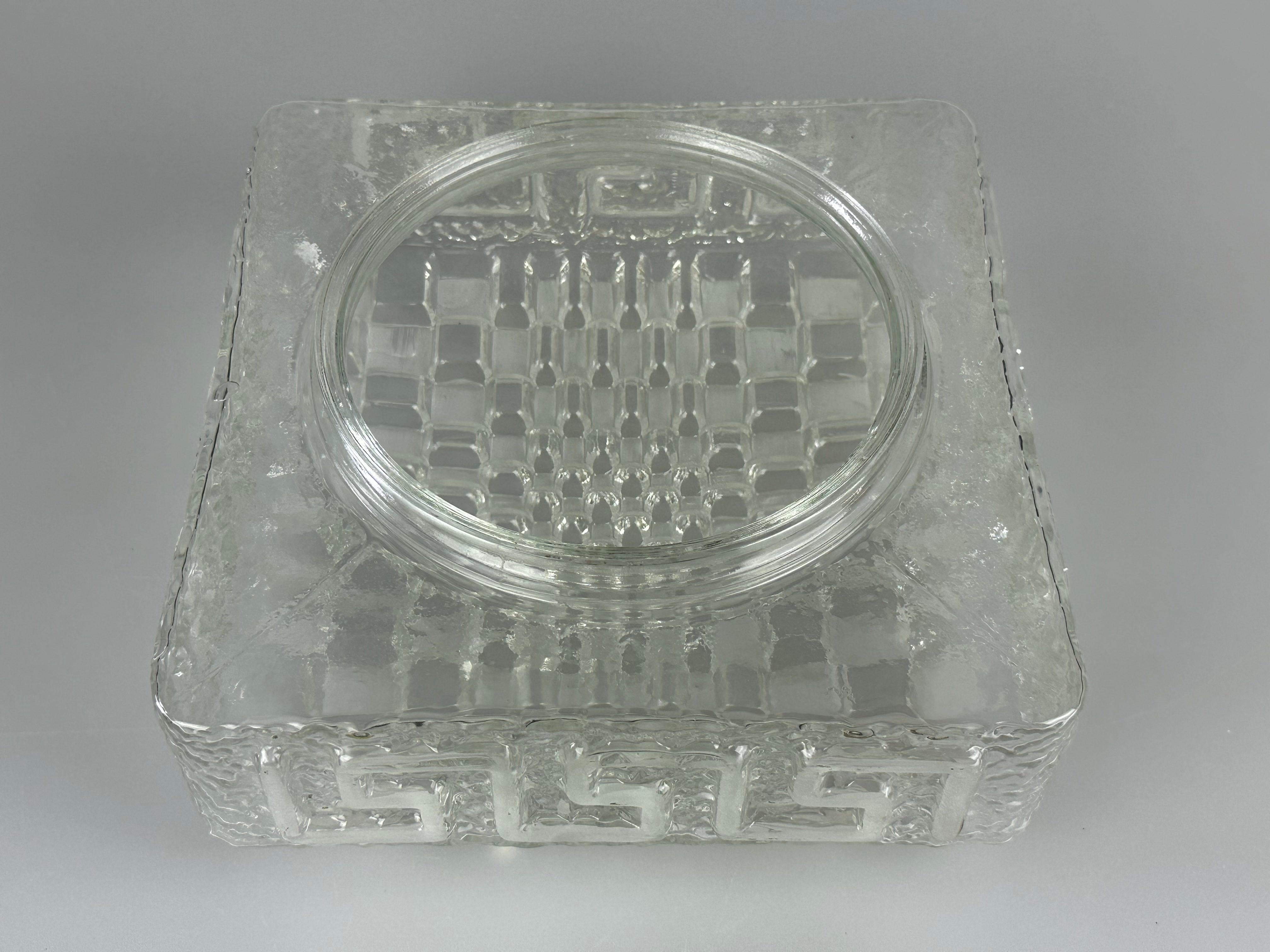 1960s 1970s Lamp Light Ceiling Flush Mount Glass German Design For Sale 8