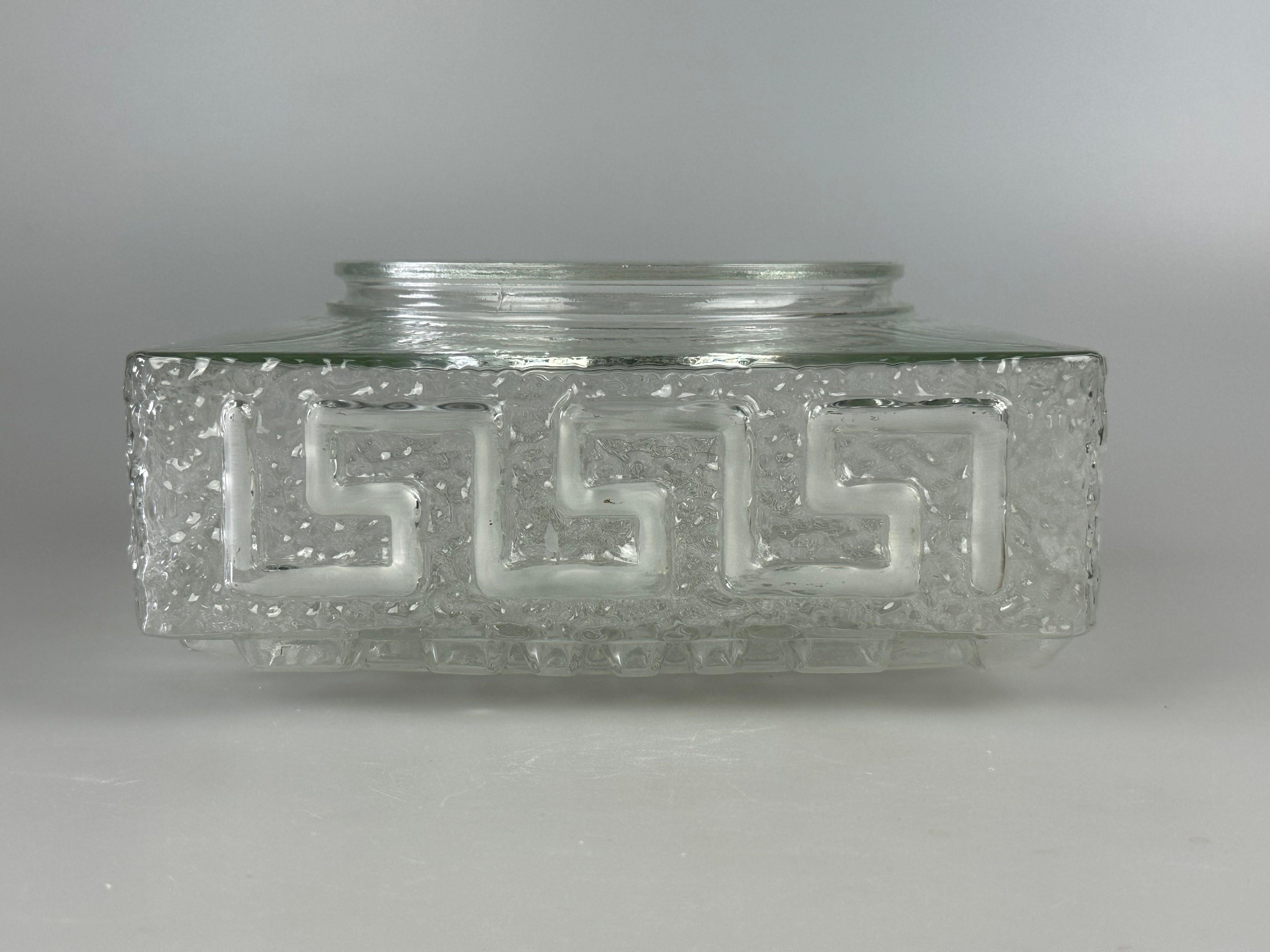 1960s 1970s Lamp Light Ceiling Flush Mount Glass German Design For Sale 10