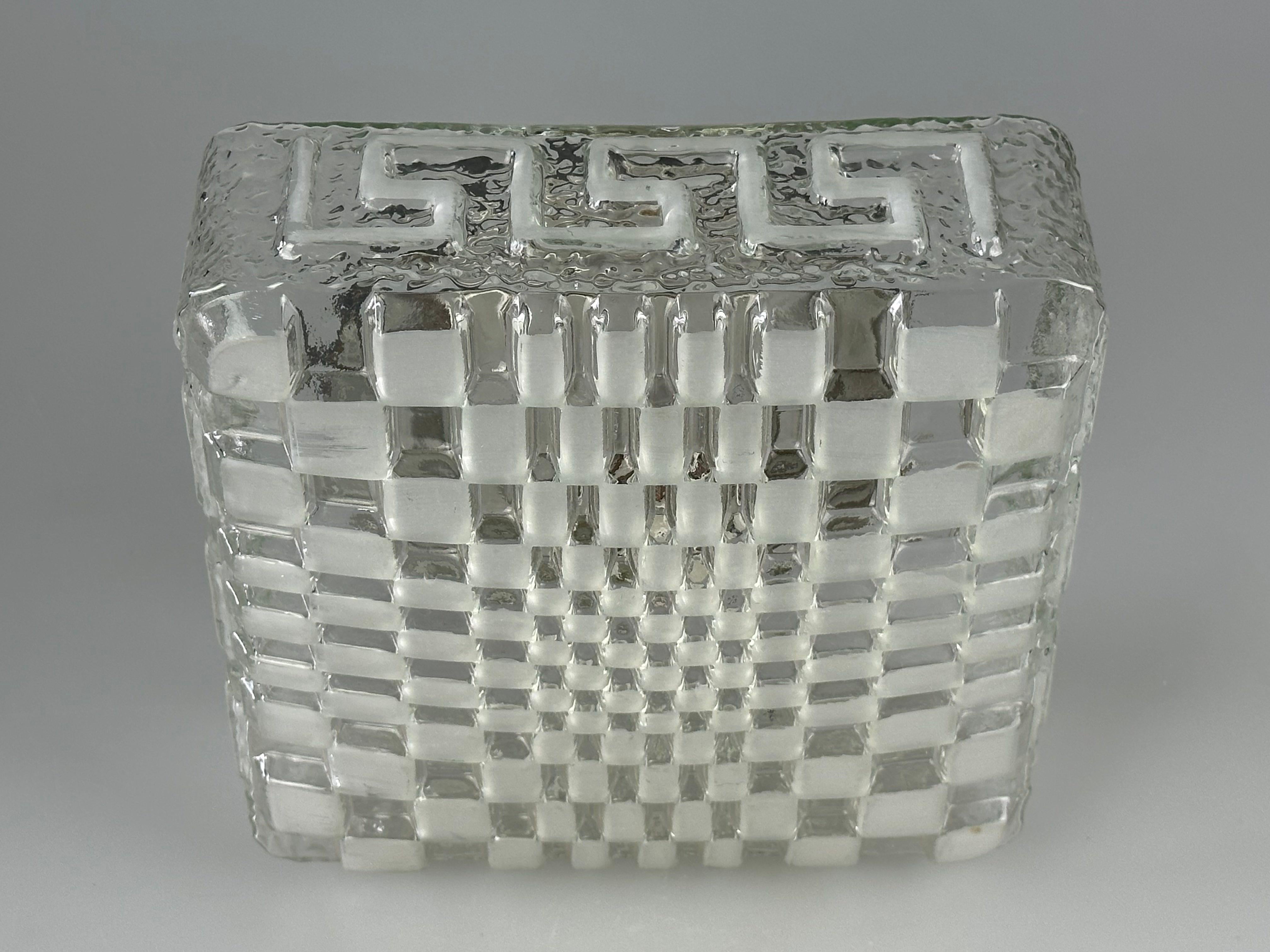 1960s 1970s Lamp Light Ceiling Flush Mount Glass German Design In Good Condition For Sale In Neuenkirchen, NI