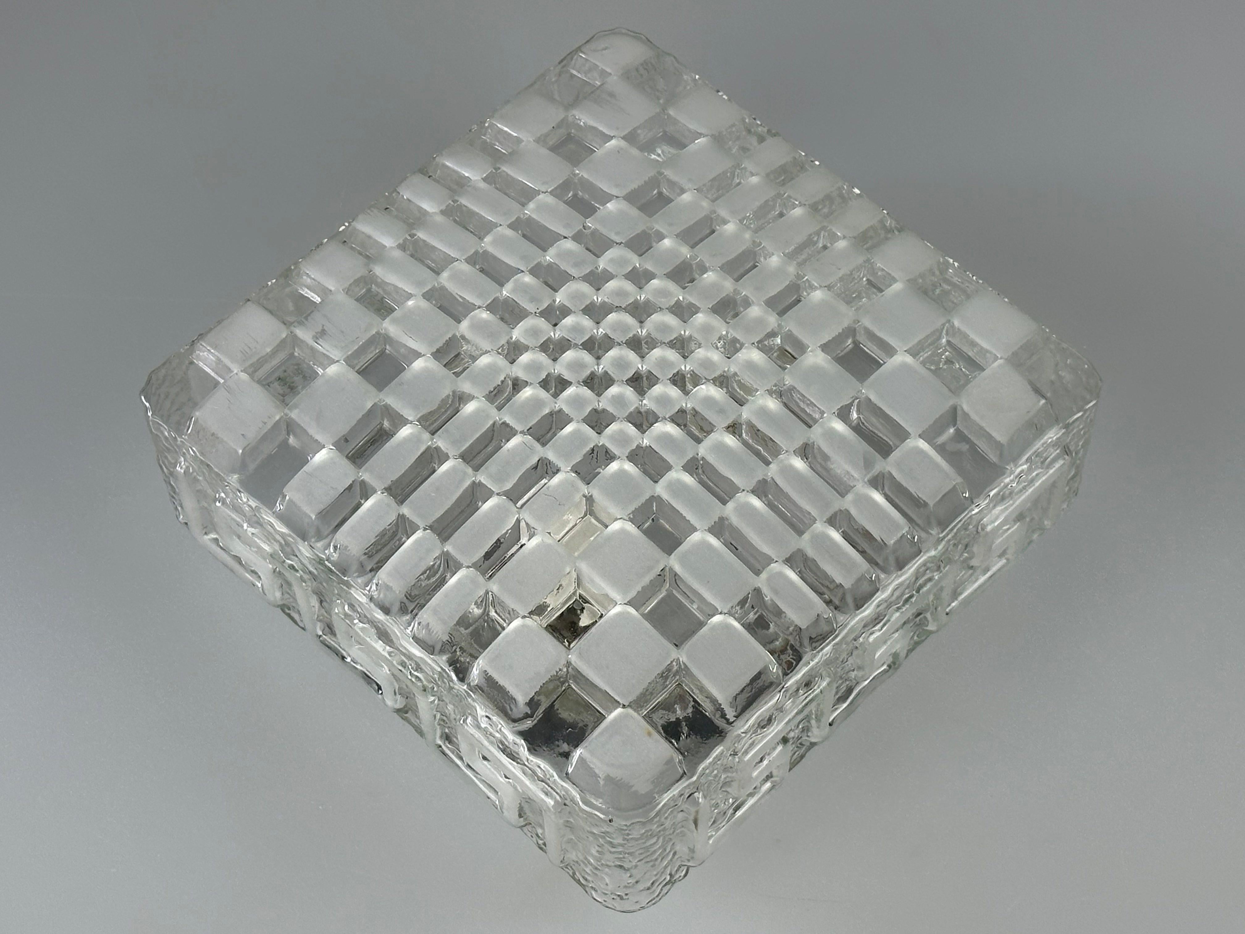 1960s 1970s Lamp Light Ceiling Flush Mount Glass German Design For Sale 4