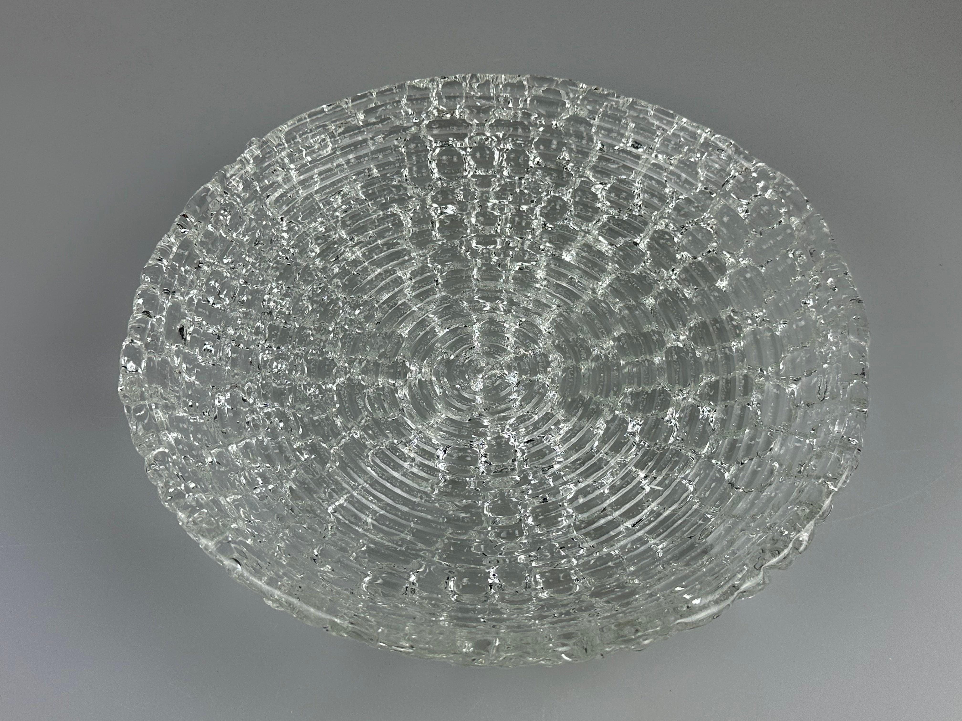 1960s 1970s Lámpara Luz Techo Flush Mount Cristal Hielo Diseño Space Age en venta 11