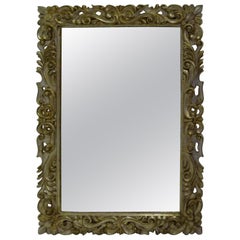 1960s-1970s Large Silver Gilt Florentine Style Mirror