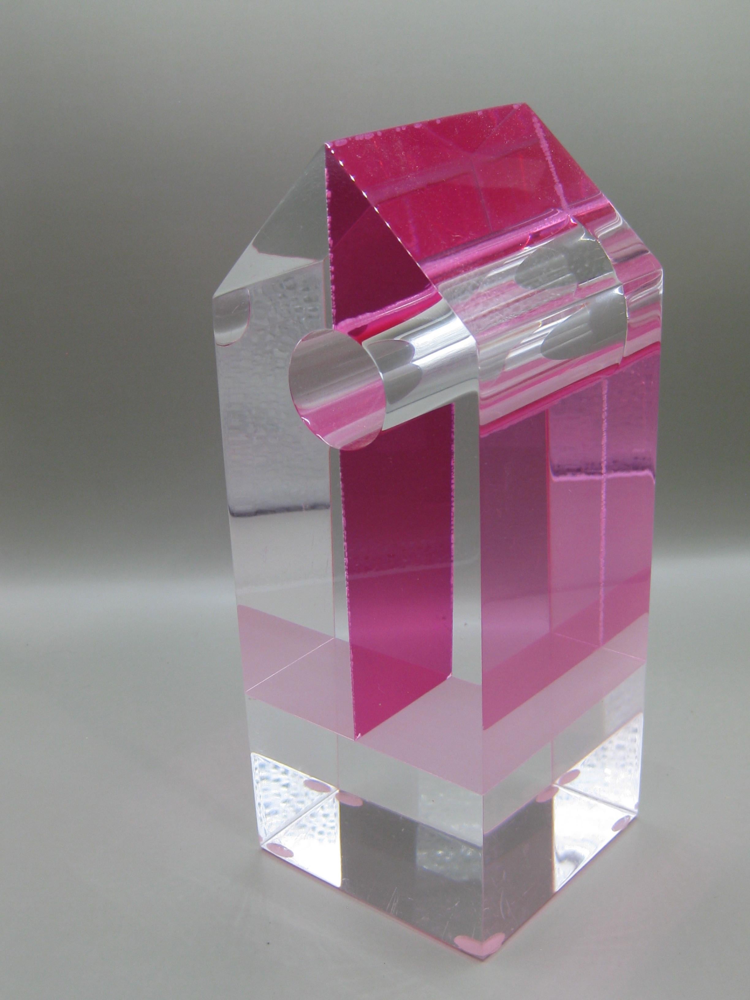 1960's-1970's Lucite Acrylic Optical Op Art Abstract Sculpture For Sale 6