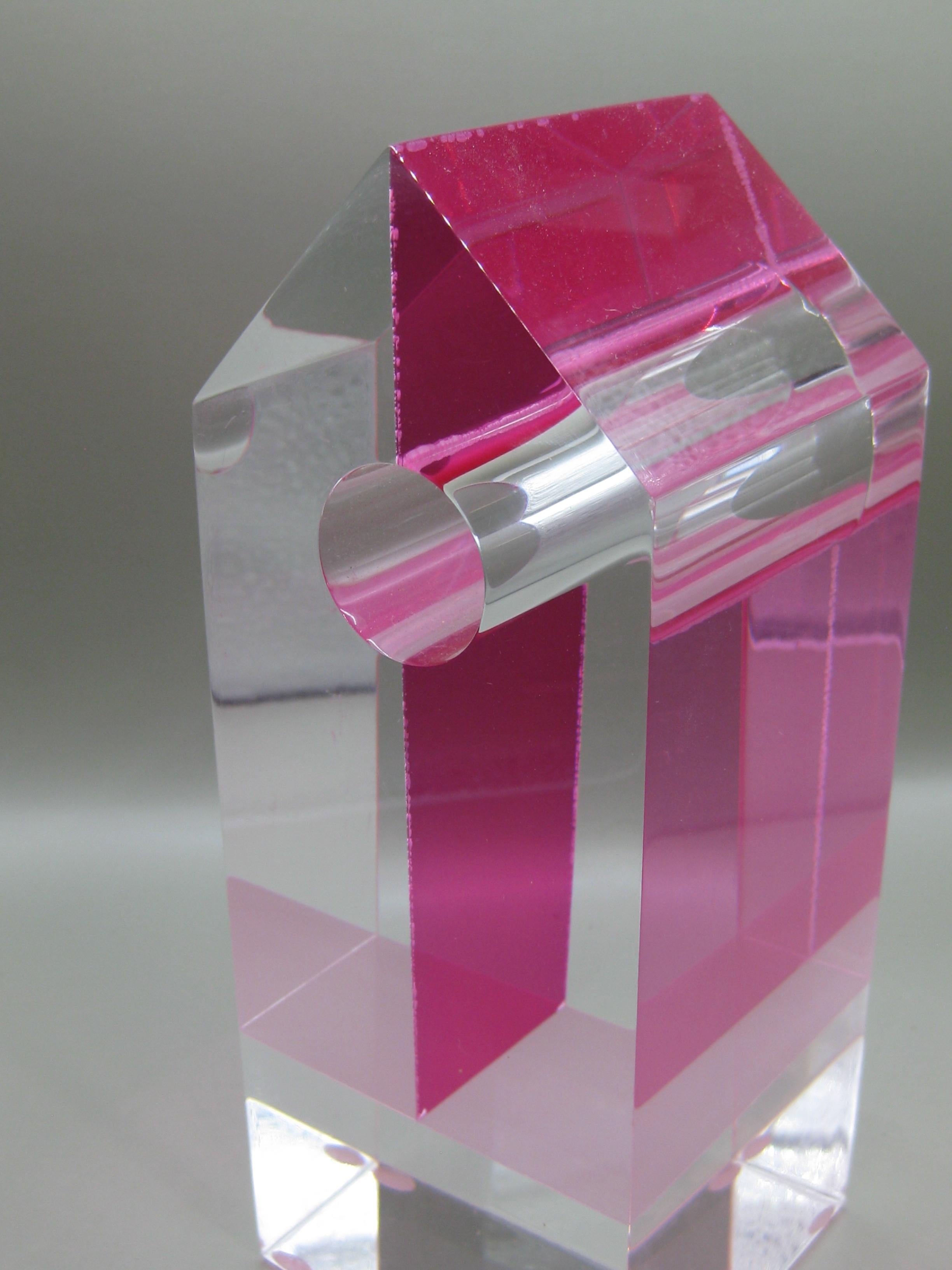 1960's-1970's Lucite Acrylic Optical Op Art Abstract Sculpture For Sale 7