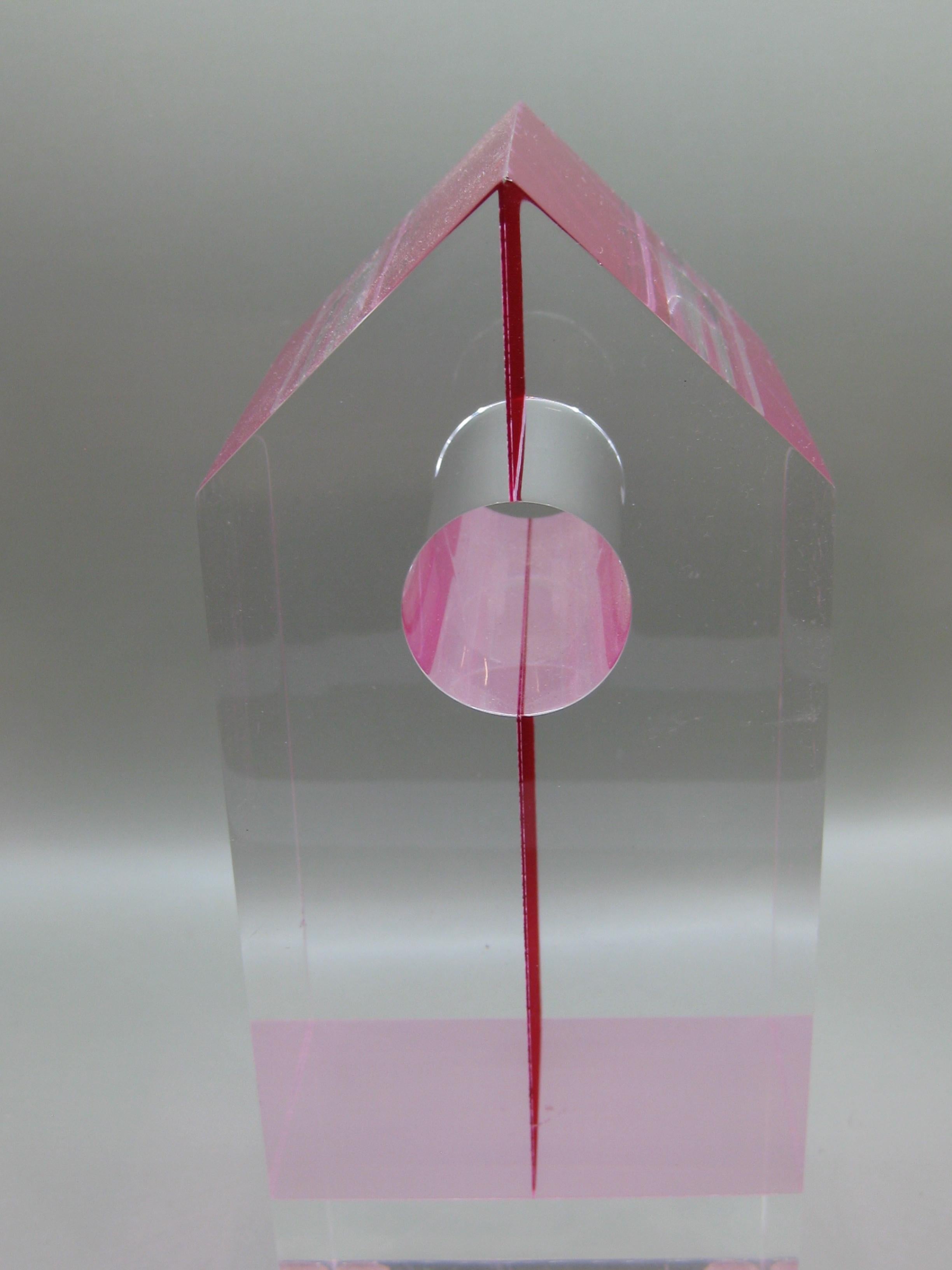 20th Century 1960's-1970's Lucite Acrylic Optical Op Art Abstract Sculpture For Sale