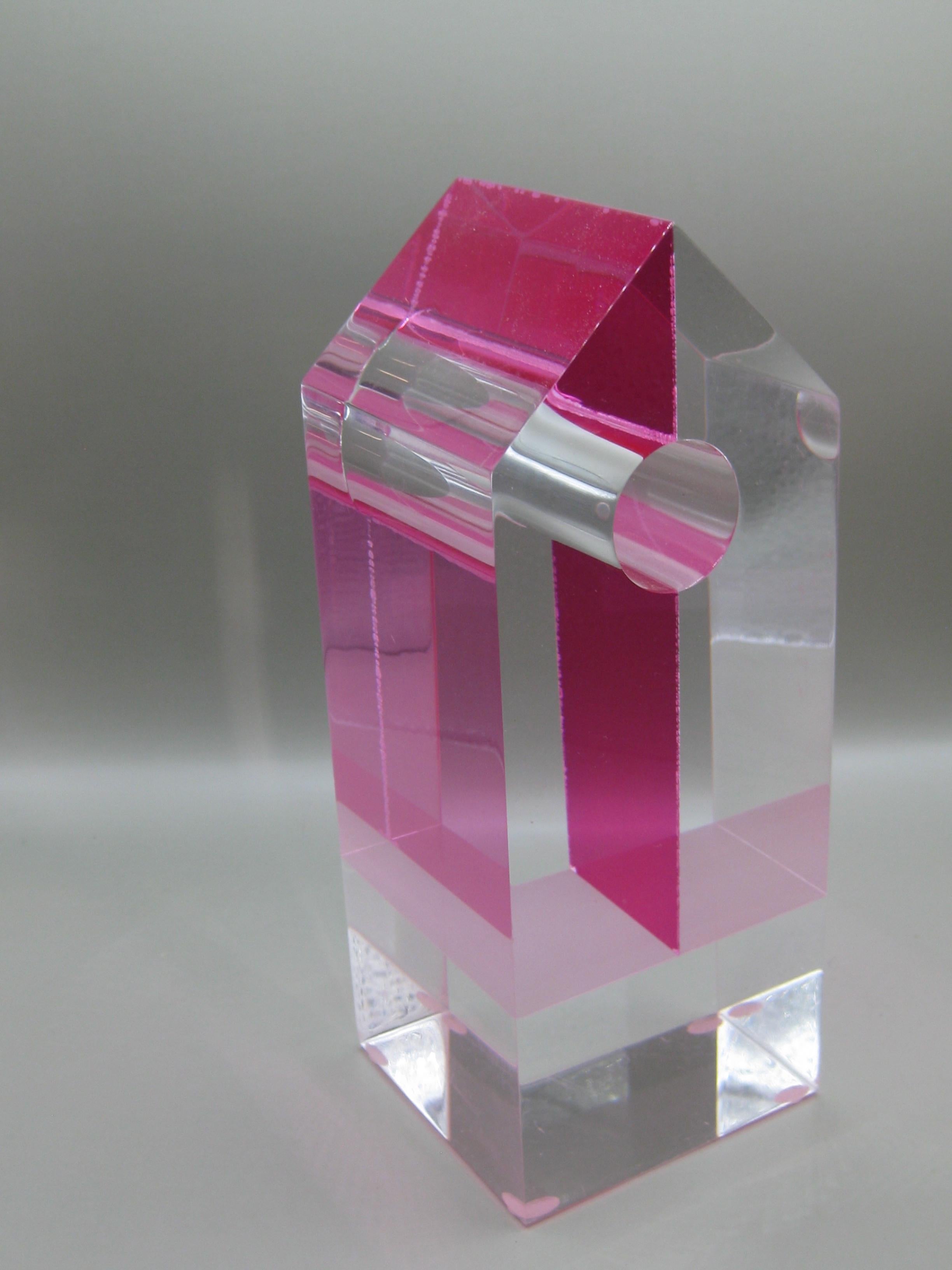 1960's-1970's Lucite Acrylic Optical Op Art Abstract Sculpture For Sale 2