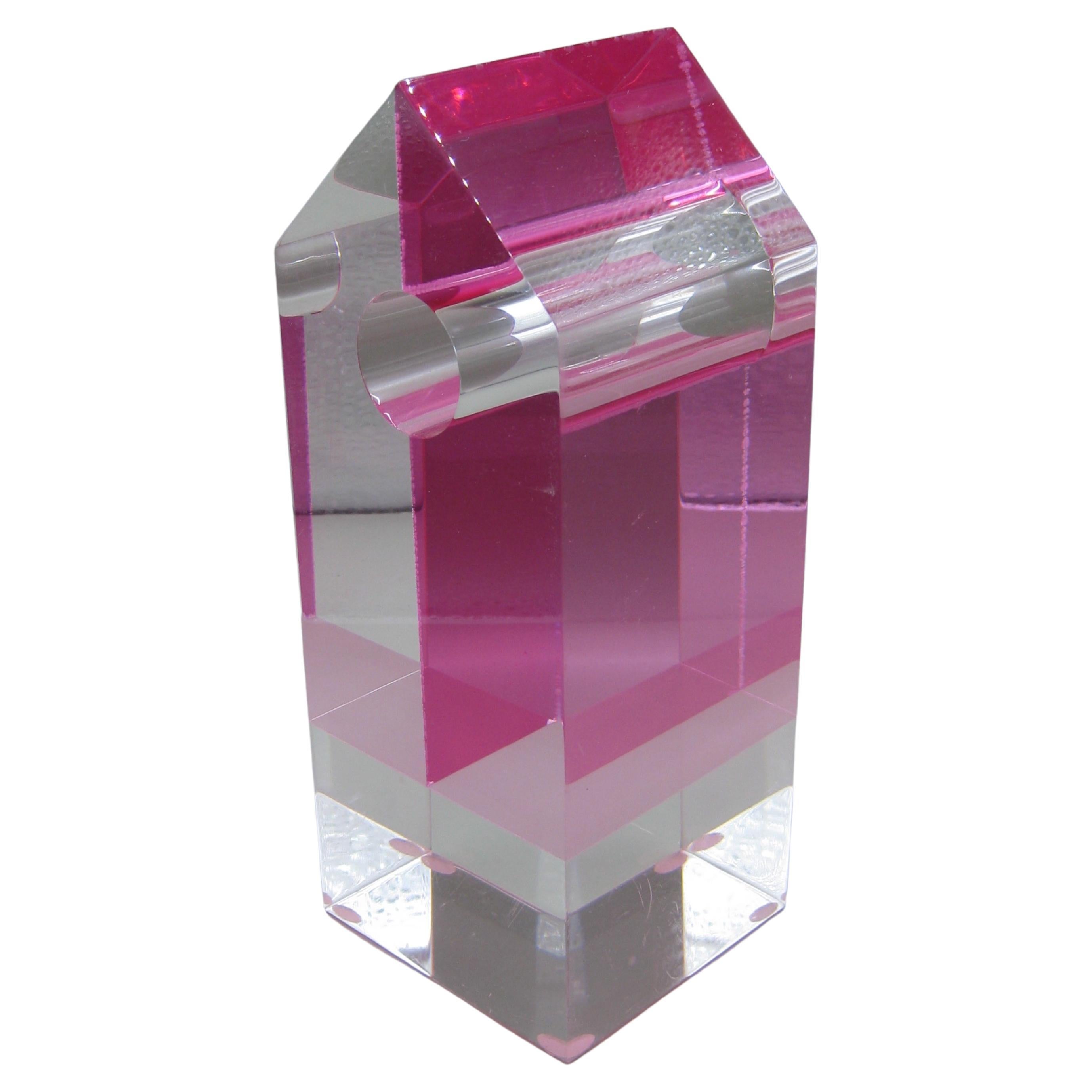 1960's-1970's Lucite Acrylic Optical Op Art Abstract Sculpture For Sale