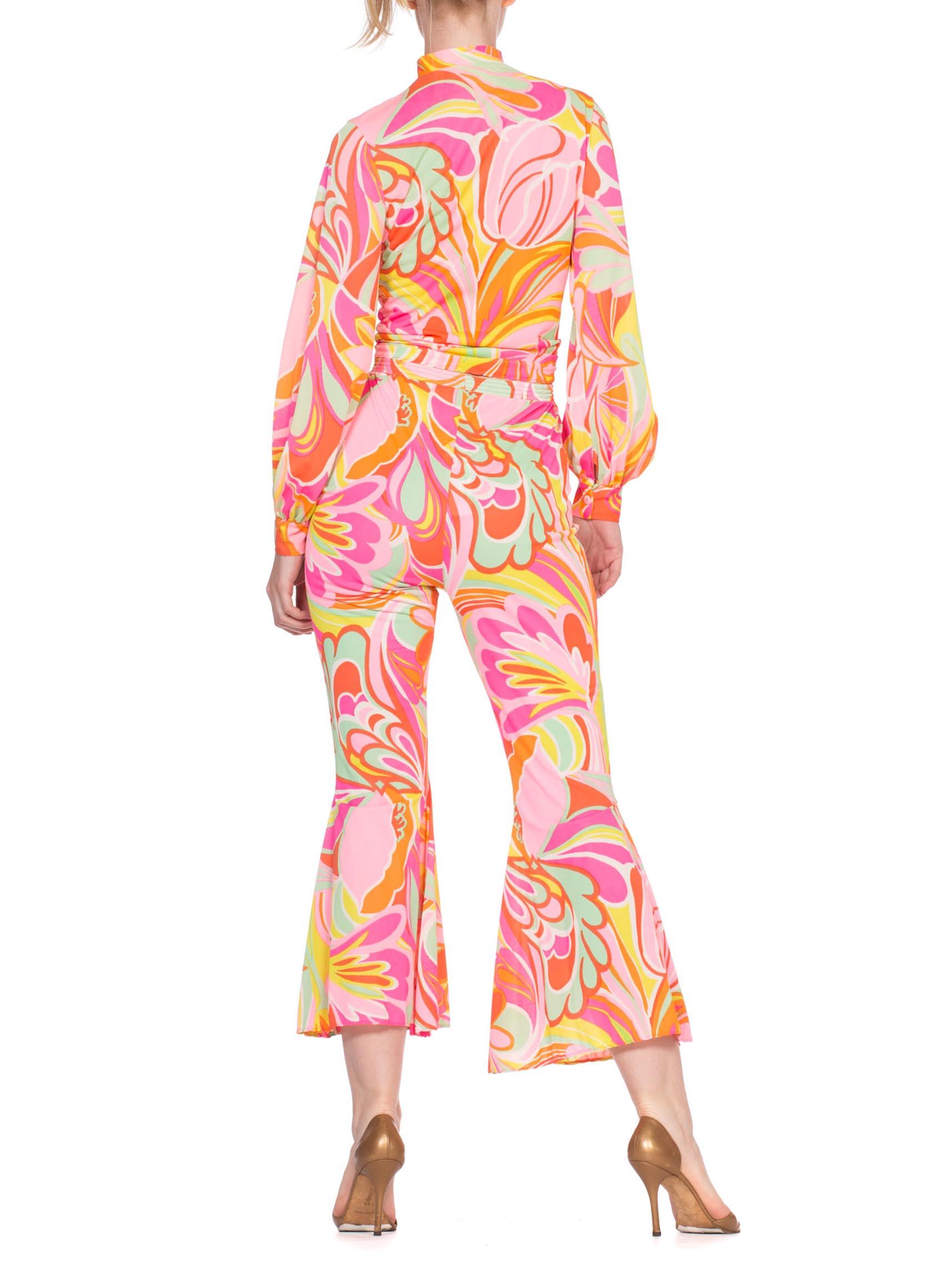 1960's 1970's Mod Psychedelic Nylon Pajama Set 5