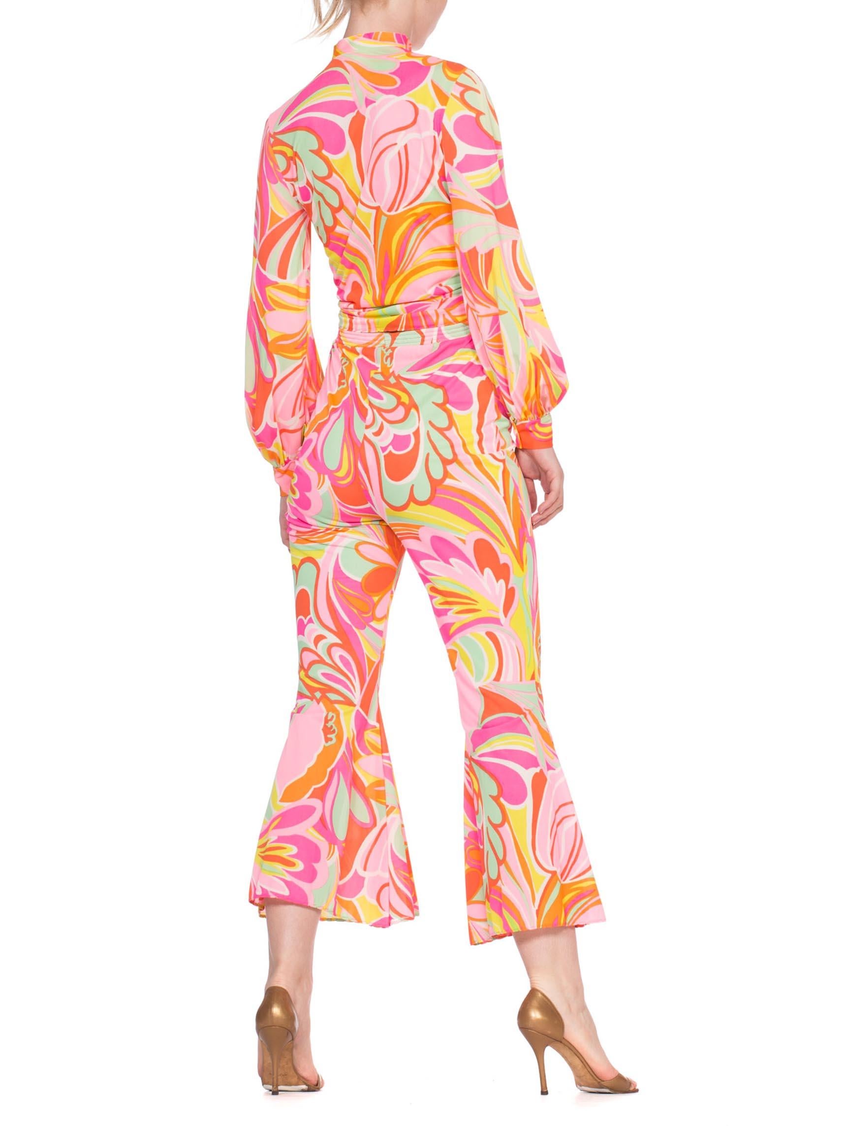 1960's 1970's Mod Psychedelic Nylon Pajama Set 1