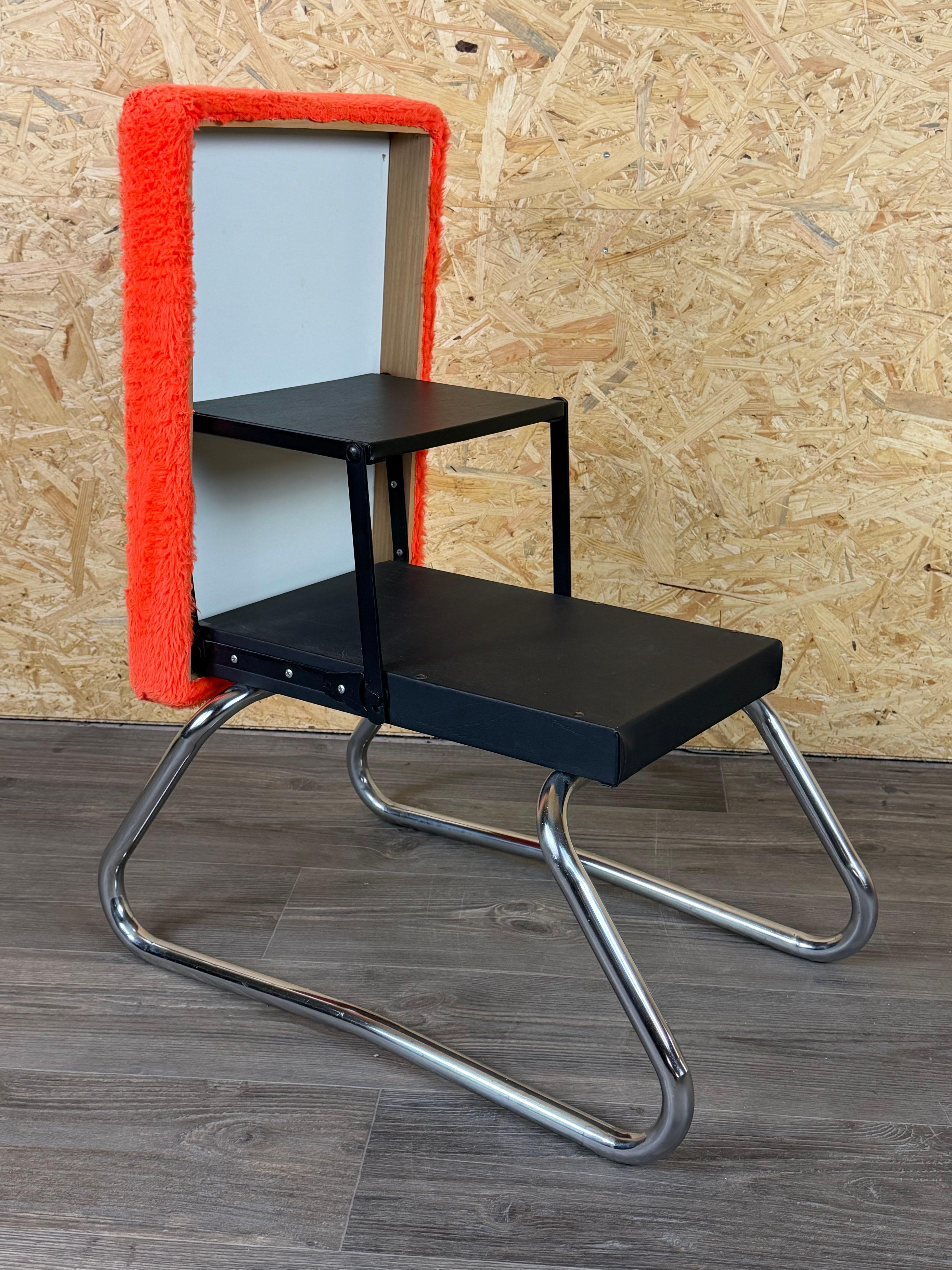 1960s 1970 Ottoman Tabouret avec échelle Space Age Design Orange en vente 6