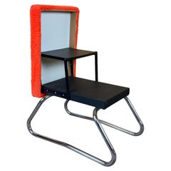 1960s 1970 Ottoman Tabouret avec échelle Space Age Design Orange