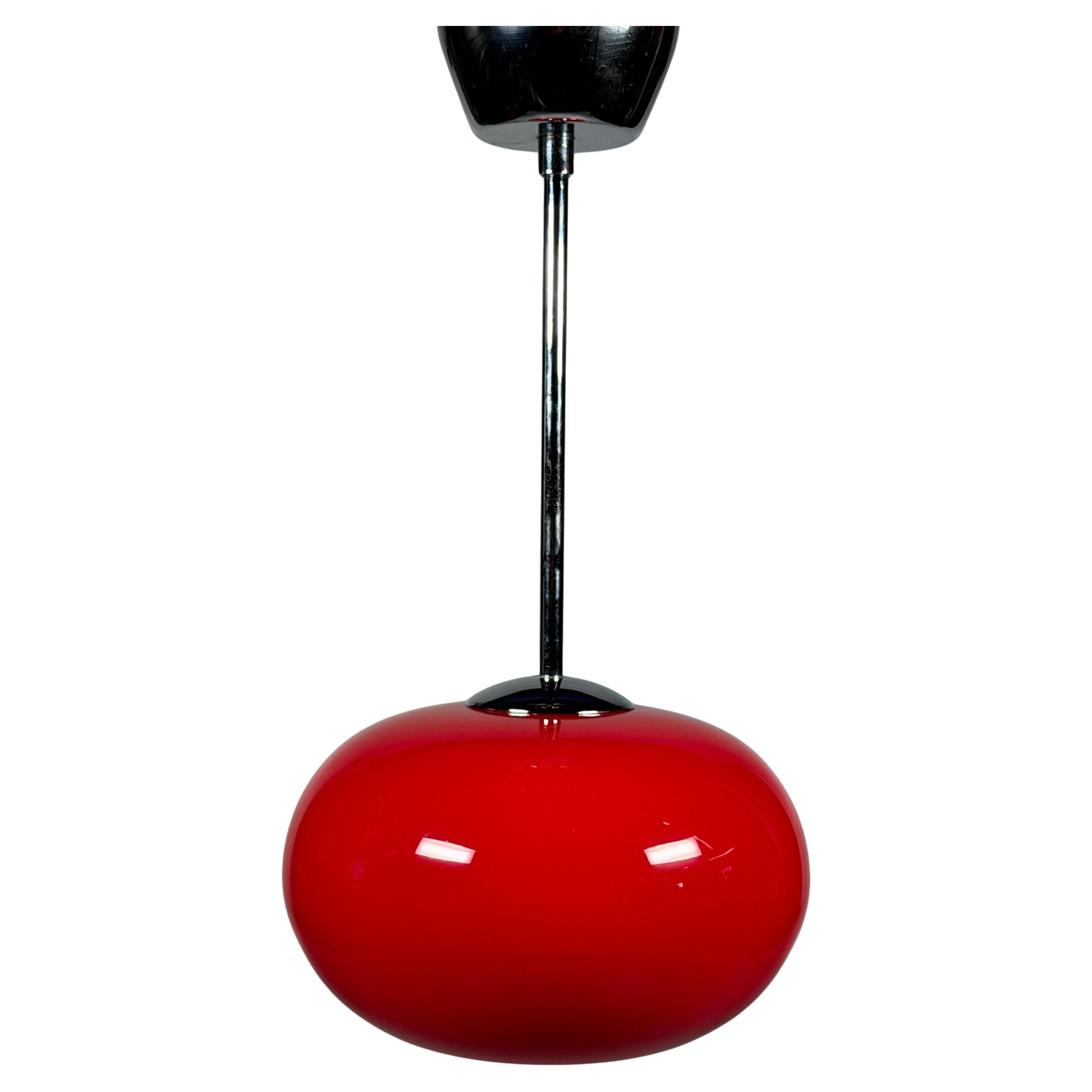 1960s 1970s Pendant Light Glass Ceiling Lamp Space Age Design For Sale