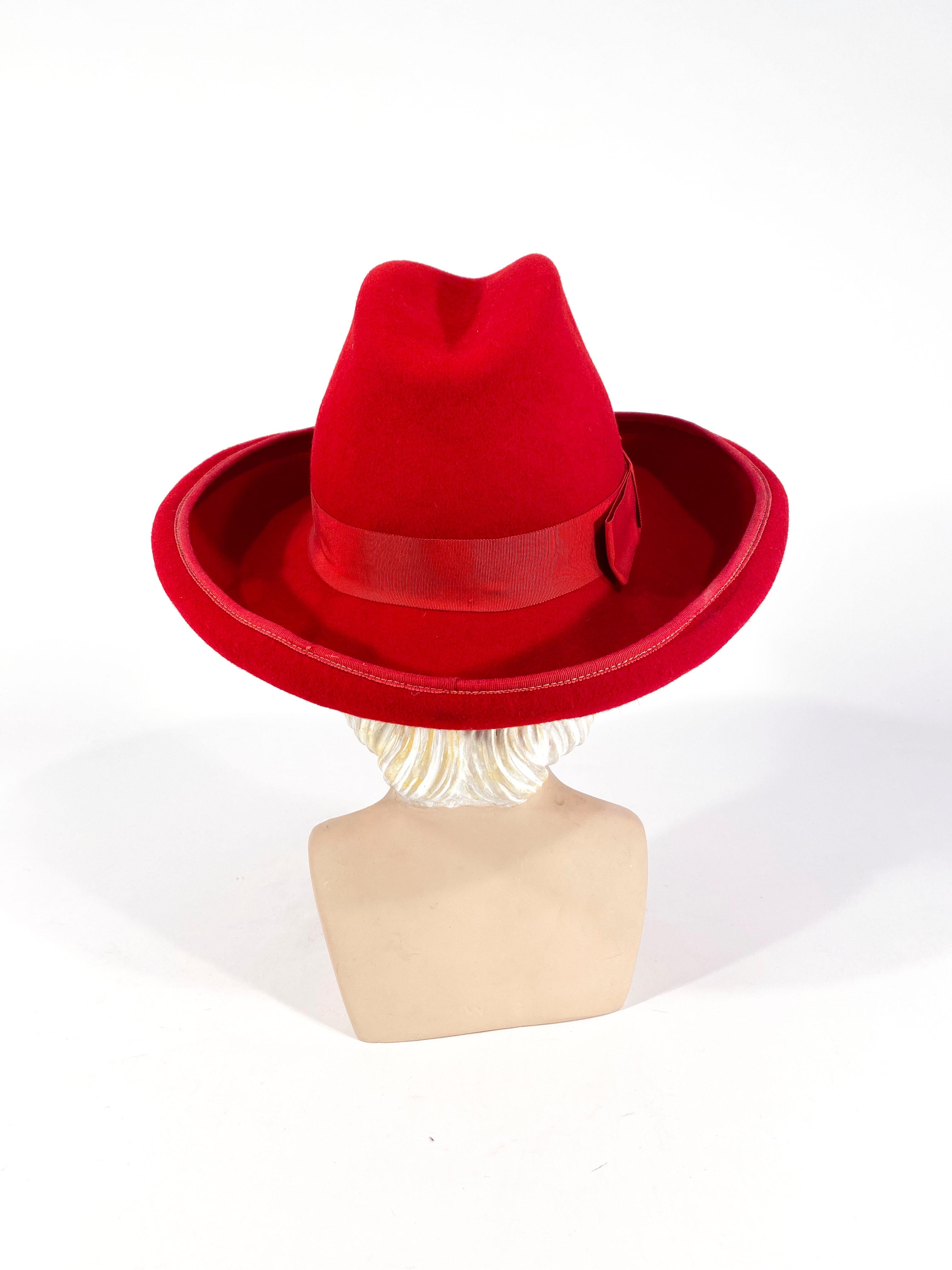 red cowboy hat with fur