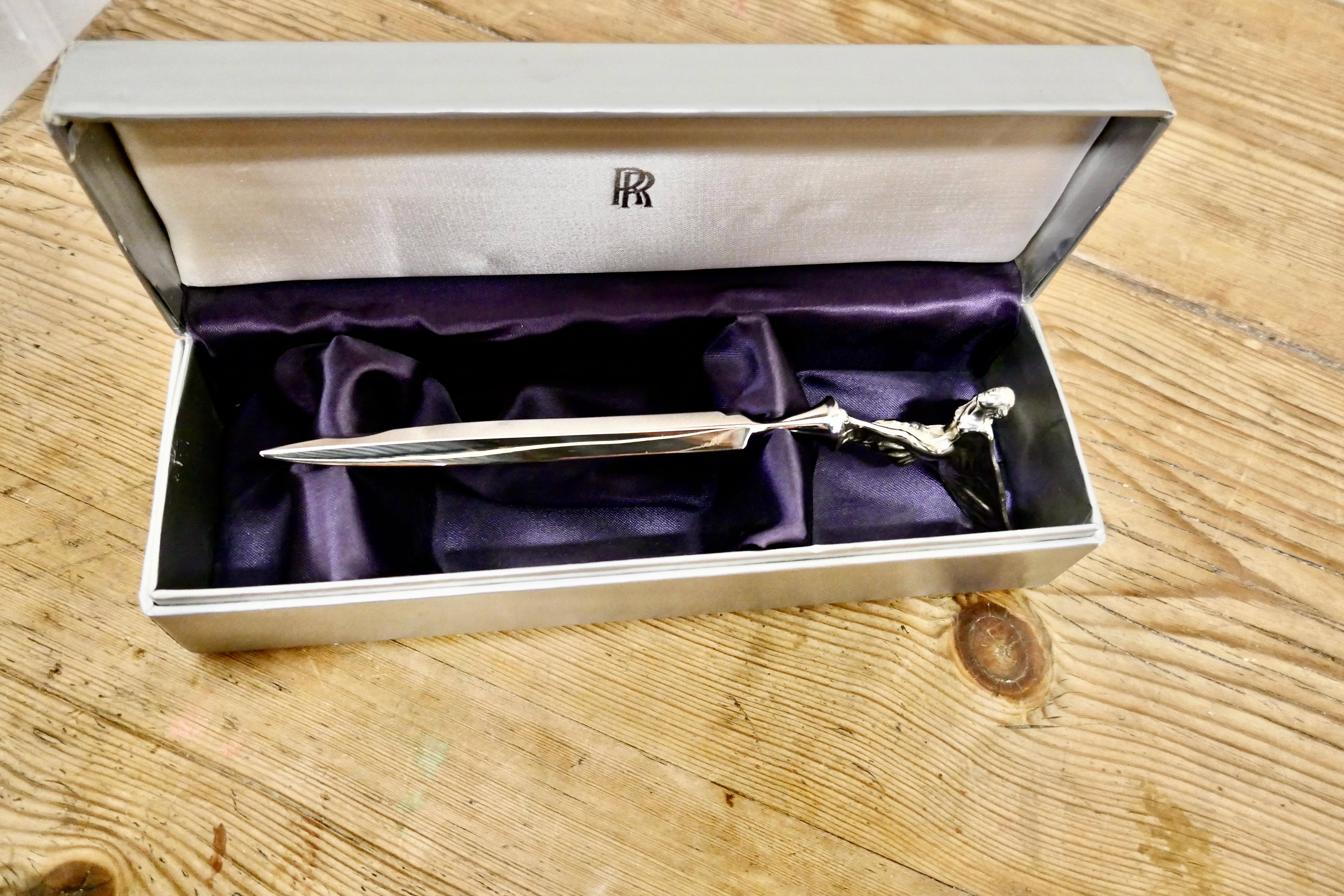 20th Century 1960s-1970s Rolls Royce Sprit of Ecstasy Mascot Paper Knife/ Letter Opener