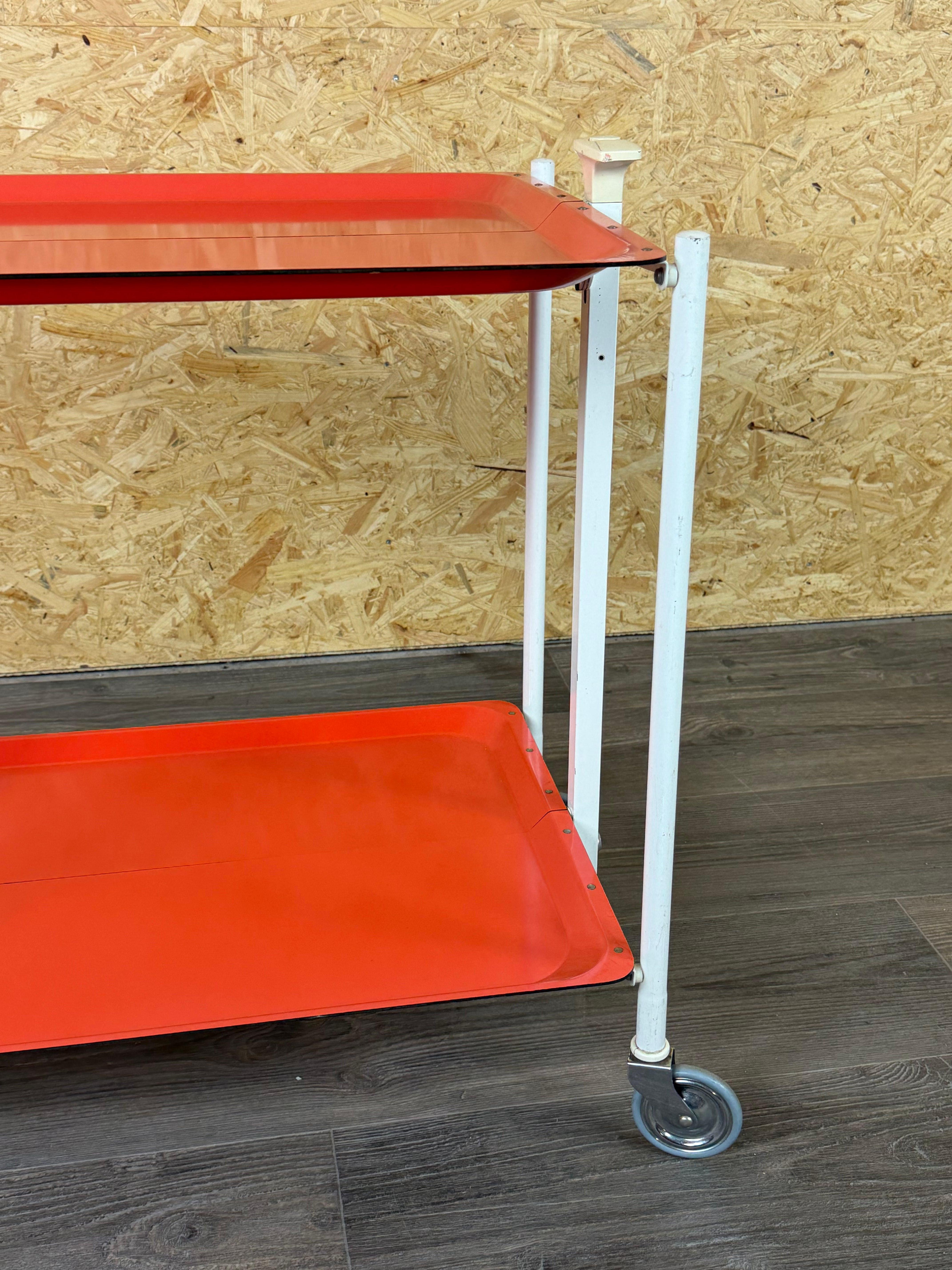 1960s 1970s Serving Cart Dinette Side Table Orange Space Age Design For Sale 6