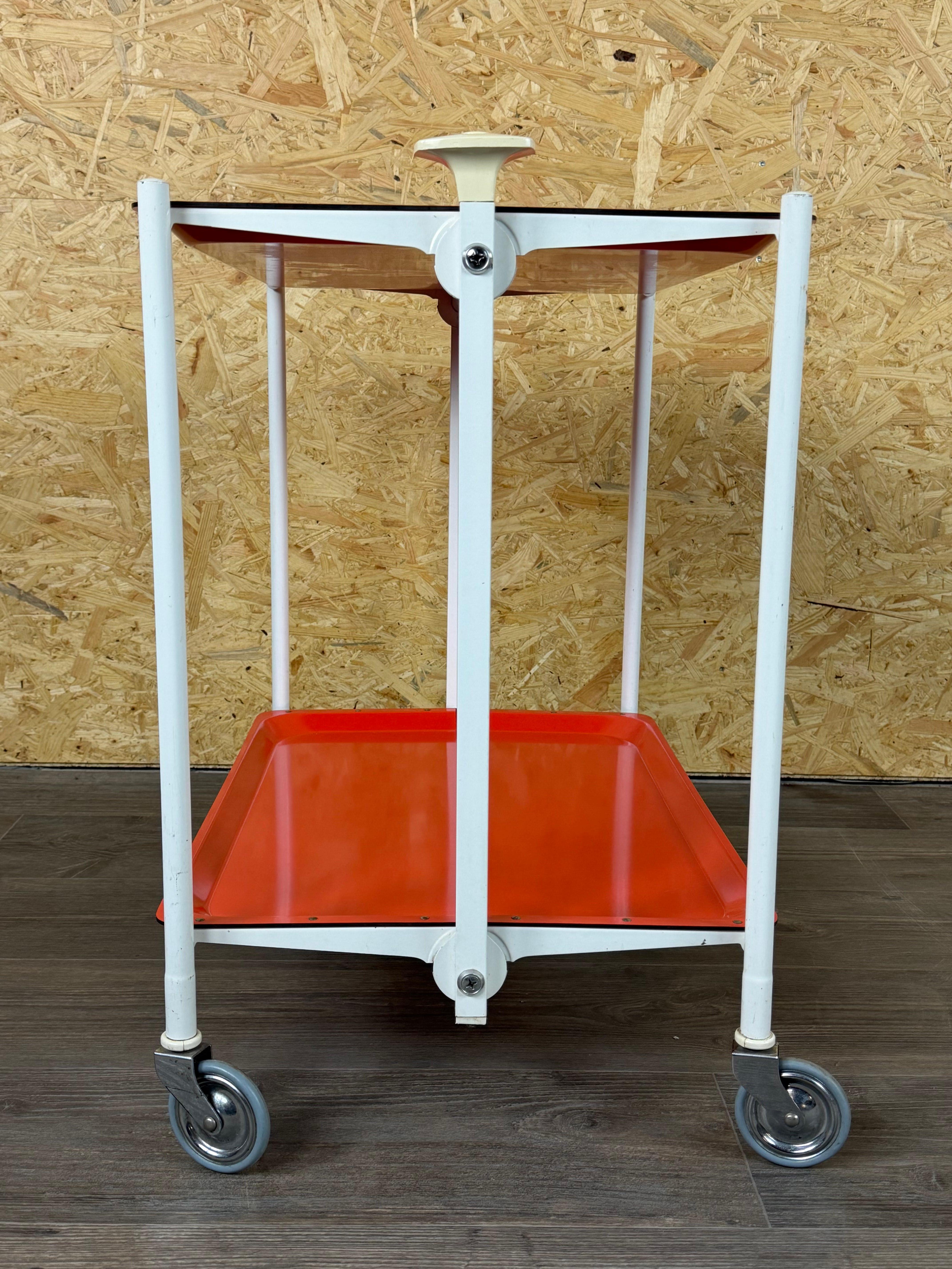 1960s 1970s Serving Cart Dinette Side Table Orange Space Age Design For Sale 8