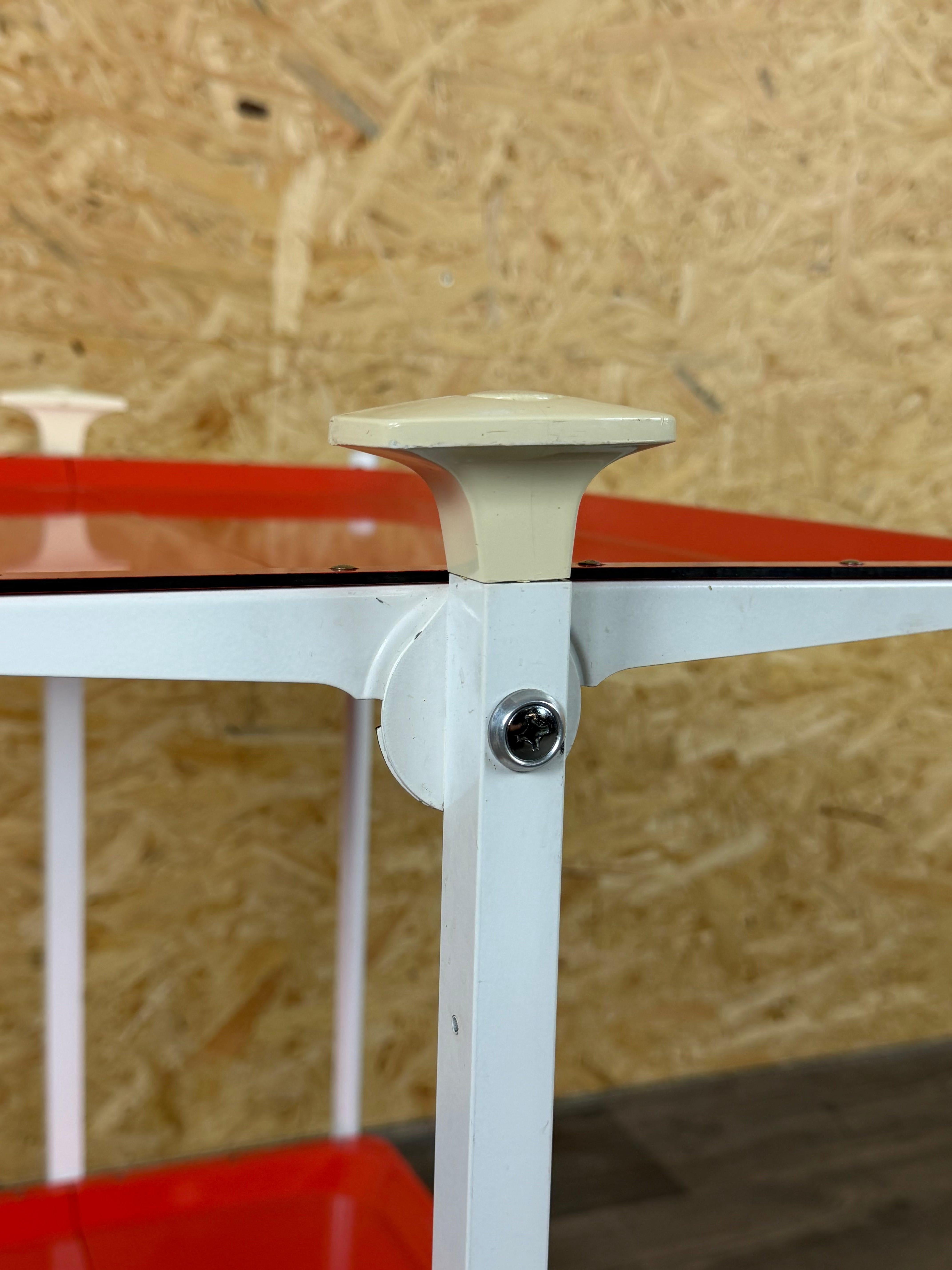 1960s 1970s Serving Cart Dinette Side Table Orange Space Age Design For Sale 10