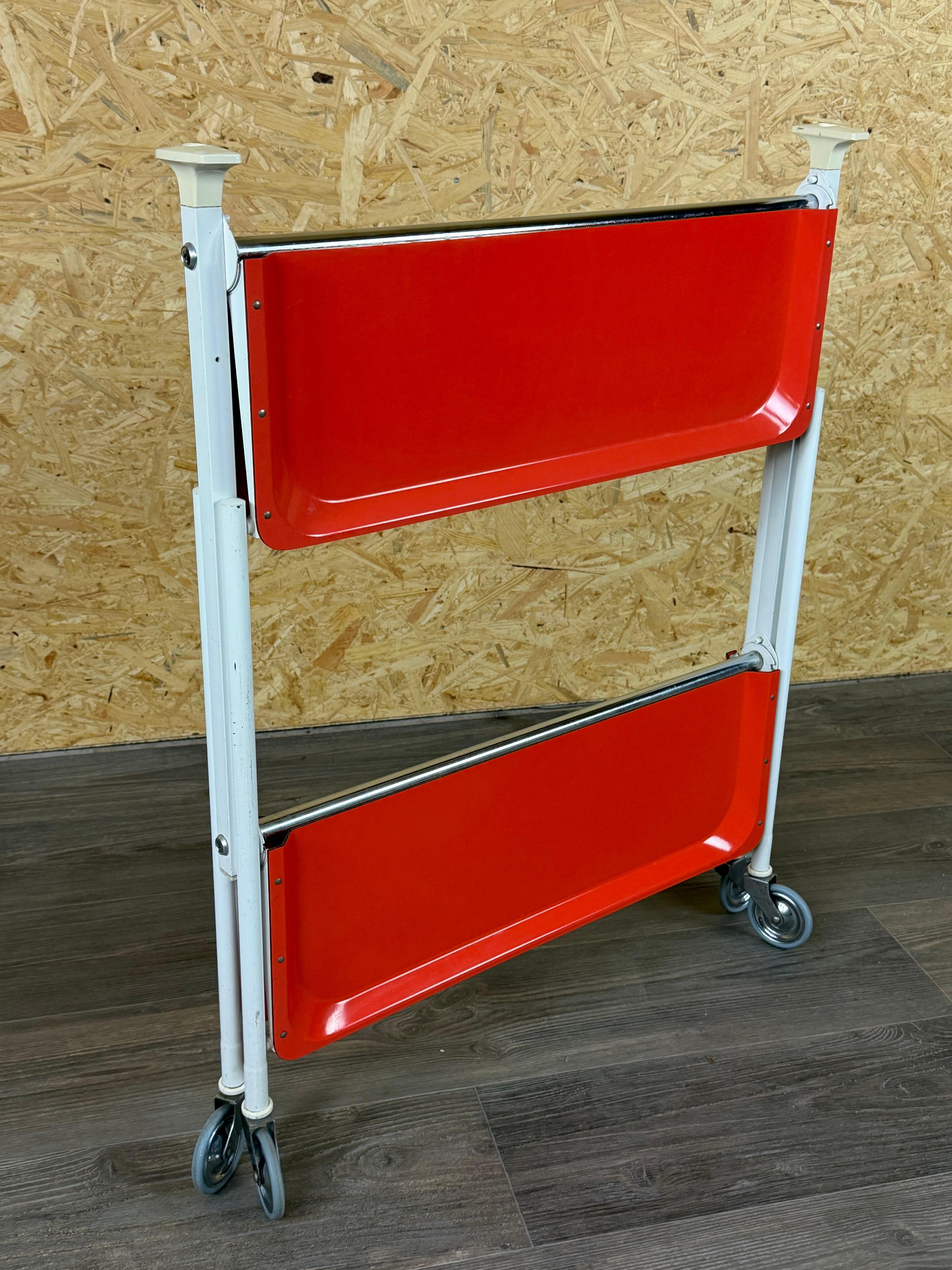 1960s 1970s Serving Cart Dinette Side Table Orange Space Age Design For Sale 11