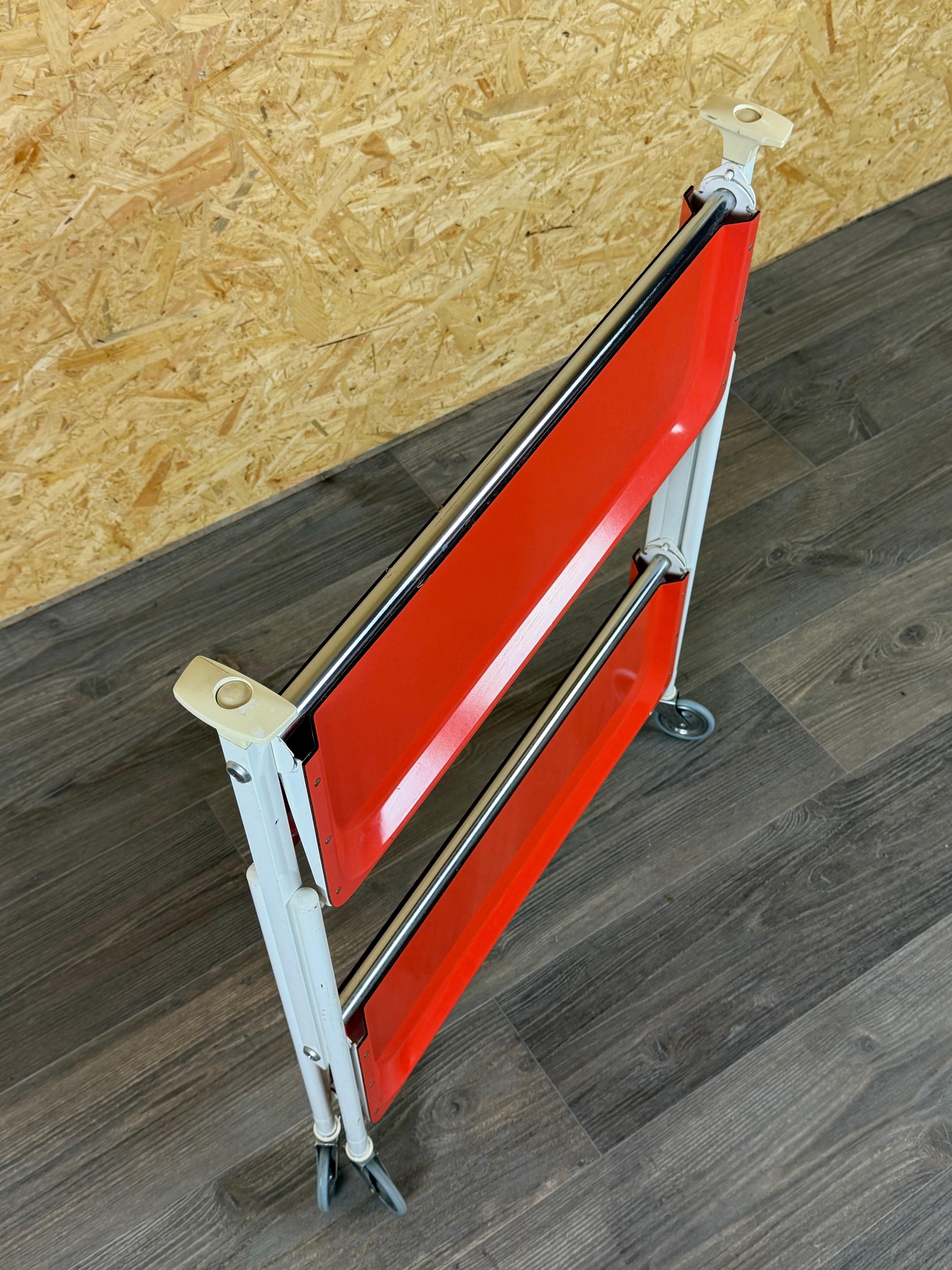 1960s 1970s Serving Cart Dinette Side Table Orange Space Age Design For Sale 12