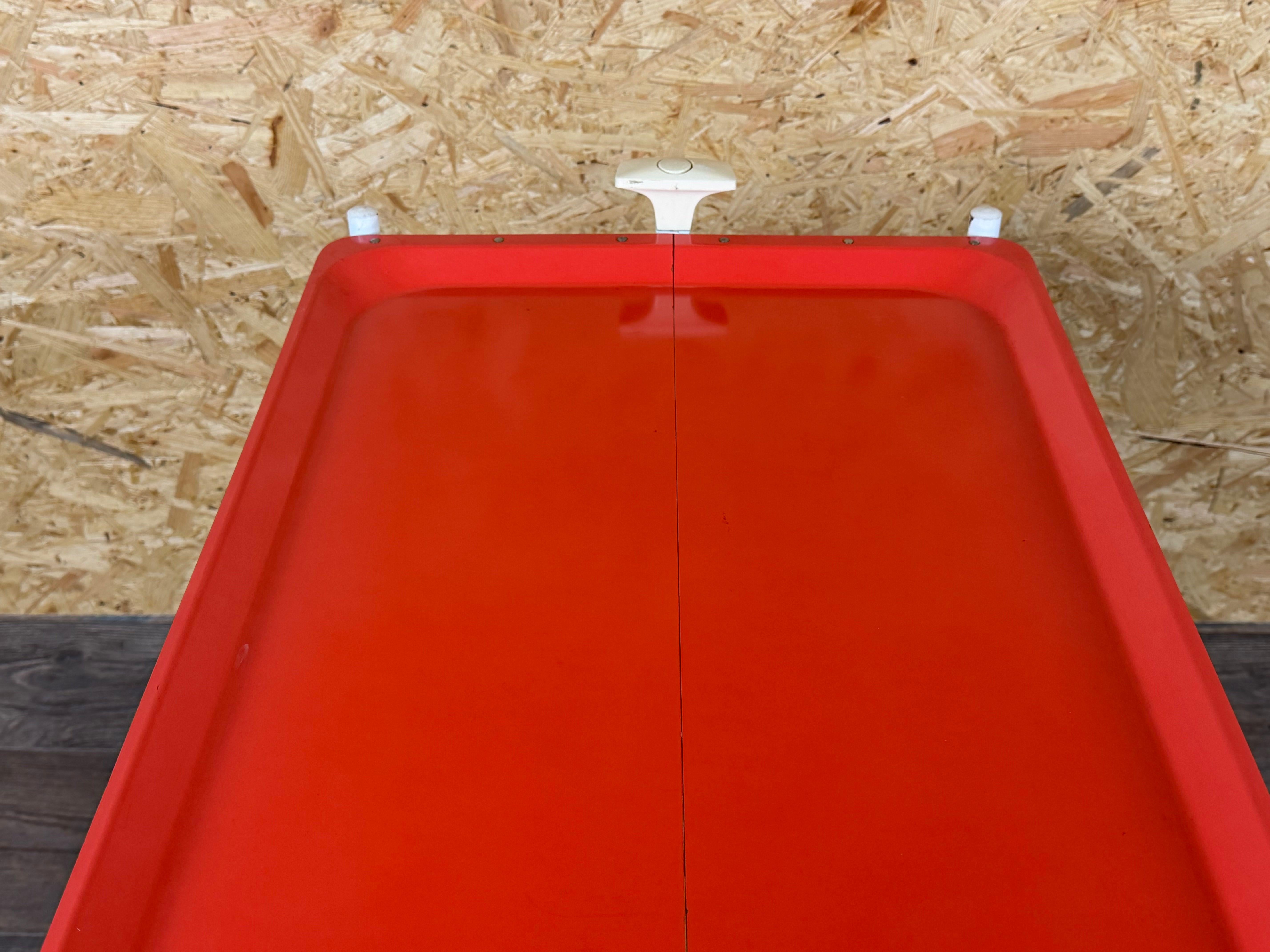 1960s 1970s Serving Cart Dinette Side Table Orange Space Age Design For Sale 1