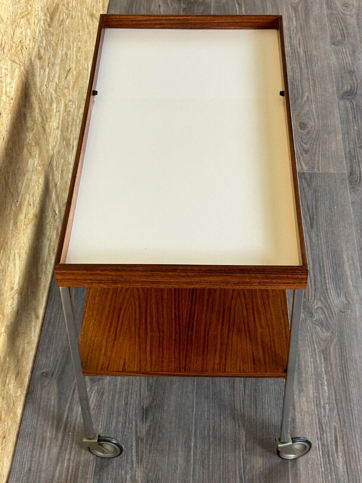 1960s 1970s serving trolley walnut teak Walter Wirz for Wilhelm Renz Design For Sale 5