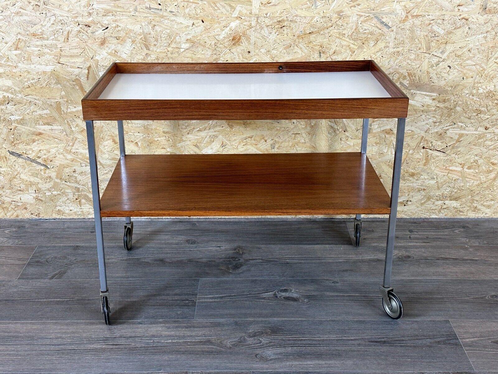 1960s 1970s serving trolley walnut teak Walter Wirz for Wilhelm Renz Design For Sale 1