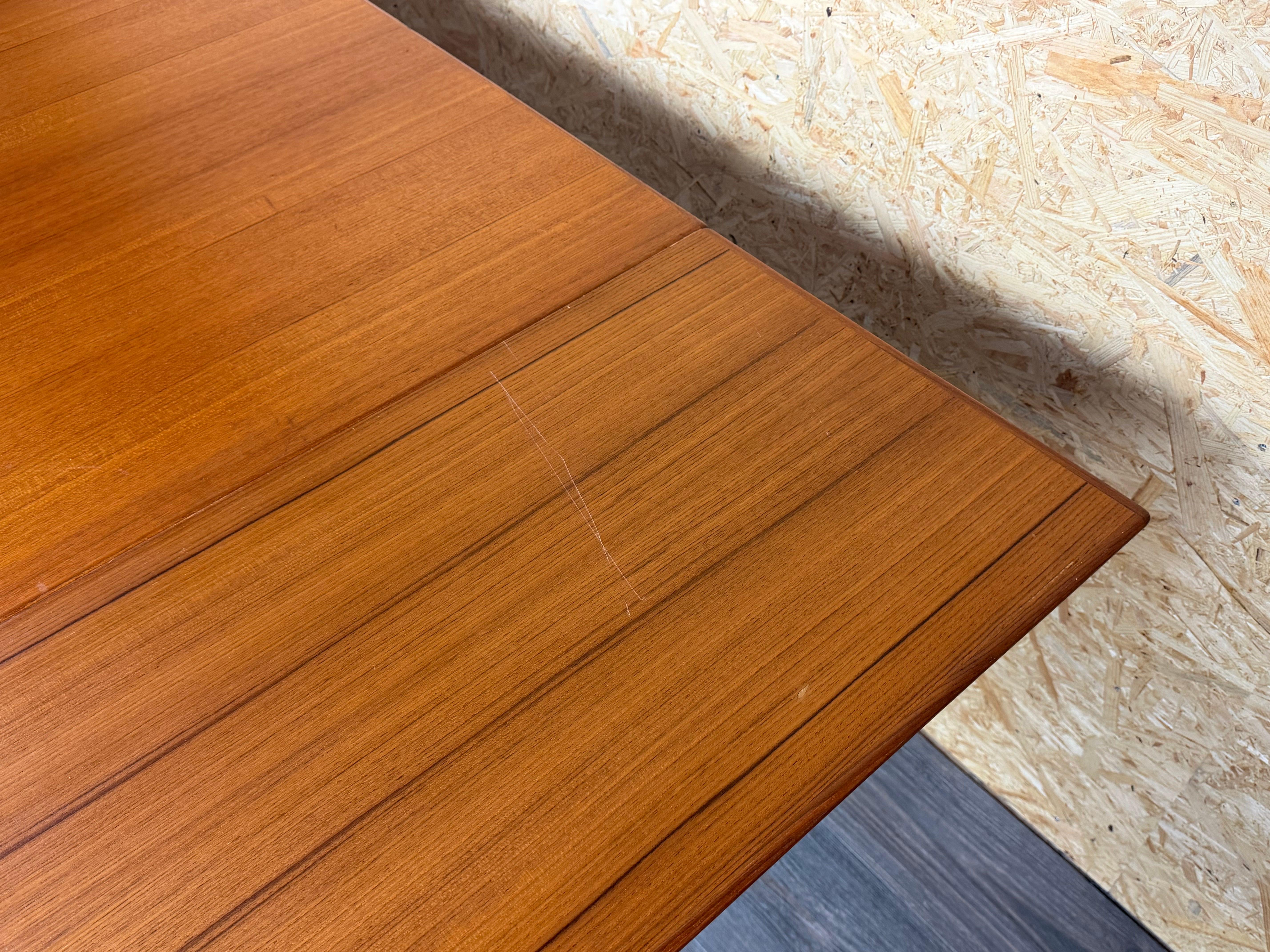 1960s 1970 Table de salle à manger en teck, Danish Modern Design, Danemark en vente 9