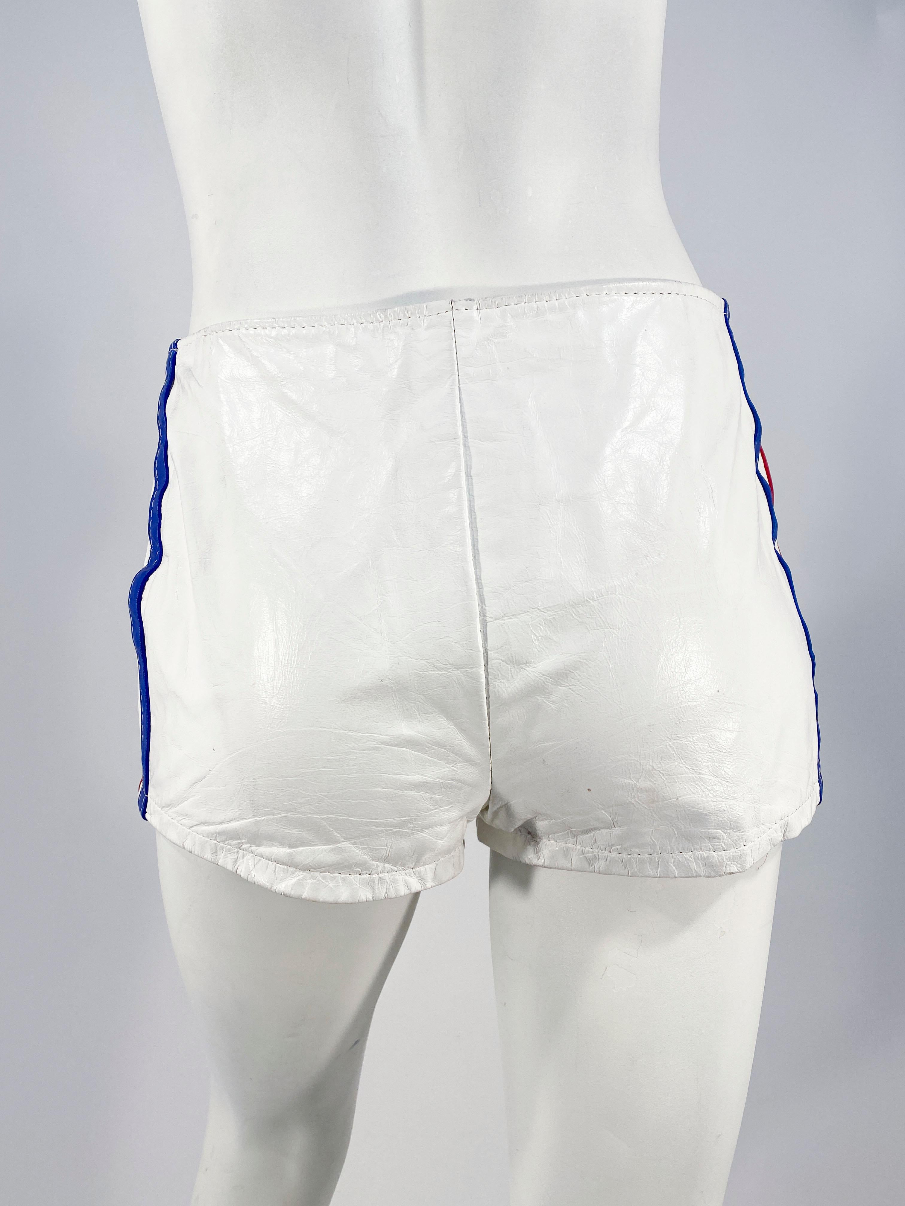 Women's 1960s/1970s White Leather Go-go Shorts