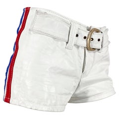 Vintage 1960s/1970s White Leather Go-go Shorts