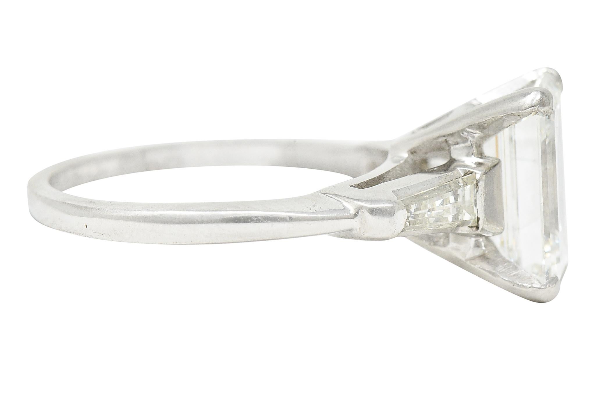 1960's 2,30 Karat Smaragdschliff Diamant Platin Vintage Verlobungsring GIA (Zeitgenössisch)