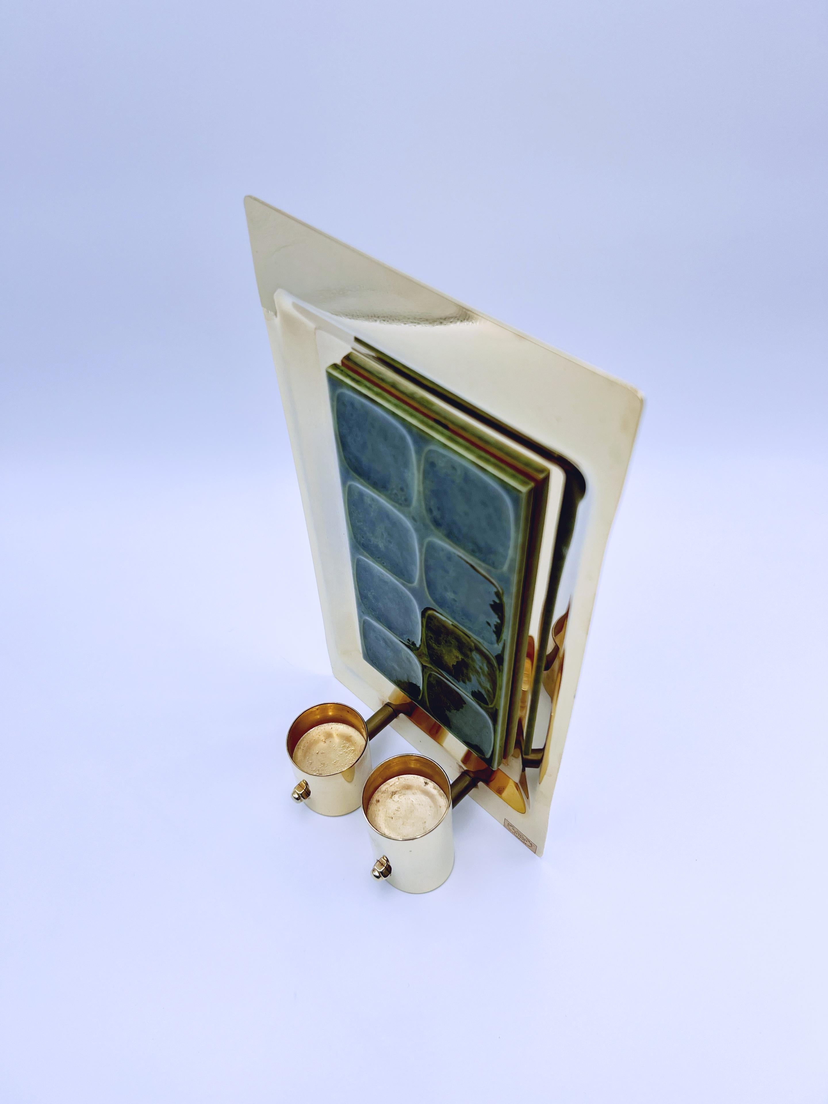 Aplique de pared/portavelas de té de los años 60 bañado en oro de 24 quilates en venta 4