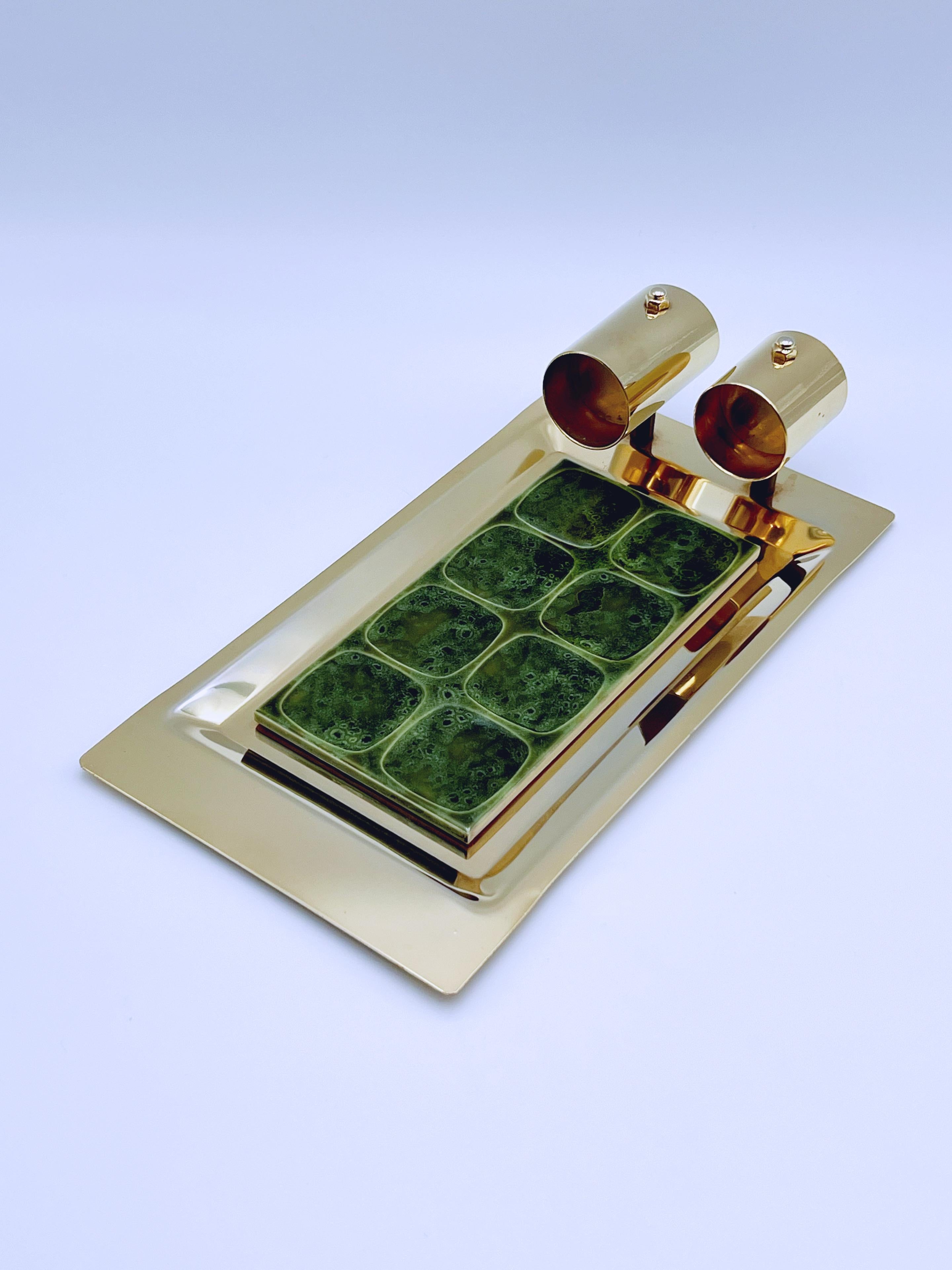 Aplique de pared/portavelas de té de los años 60 bañado en oro de 24 quilates Escandinavo moderno en venta