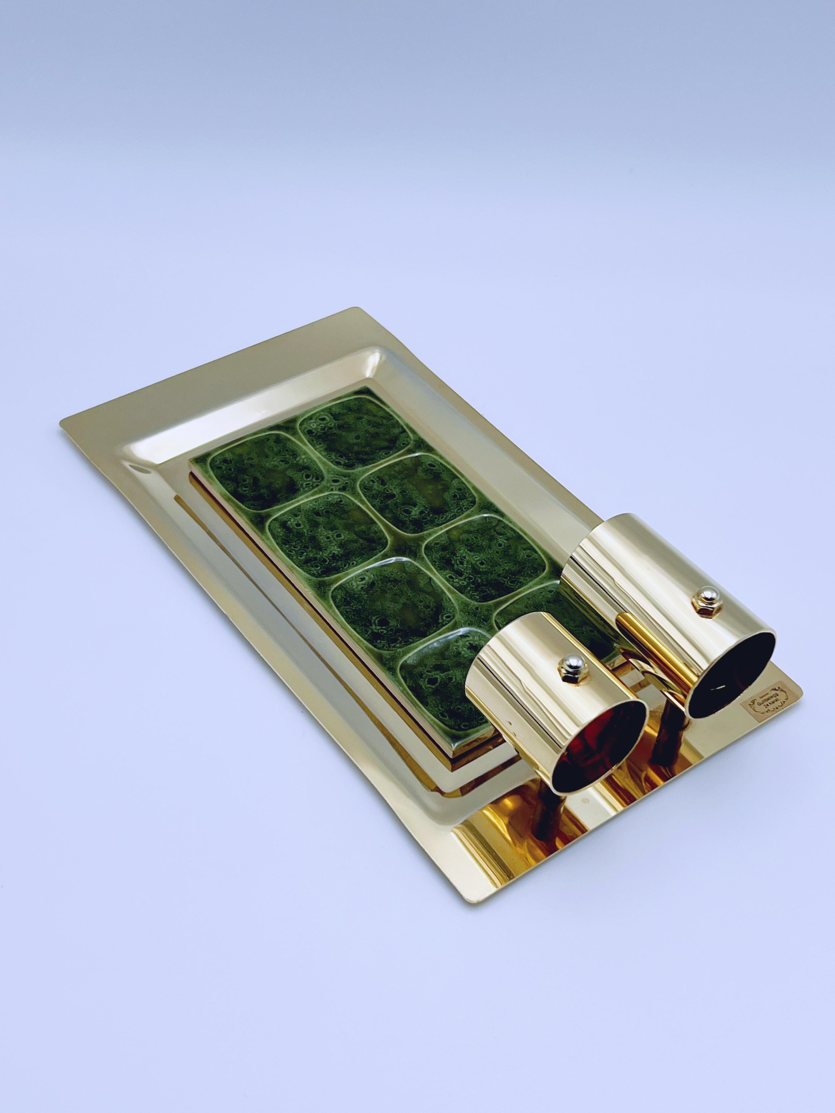 Aplique de pared/portavelas de té de los años 60 bañado en oro de 24 quilates Noruego en venta