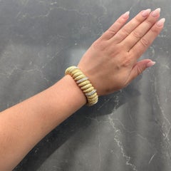 1960's 2.80 CTW Diamond Platinum 18K Gold Vintage Woven Twist Link Bracelet