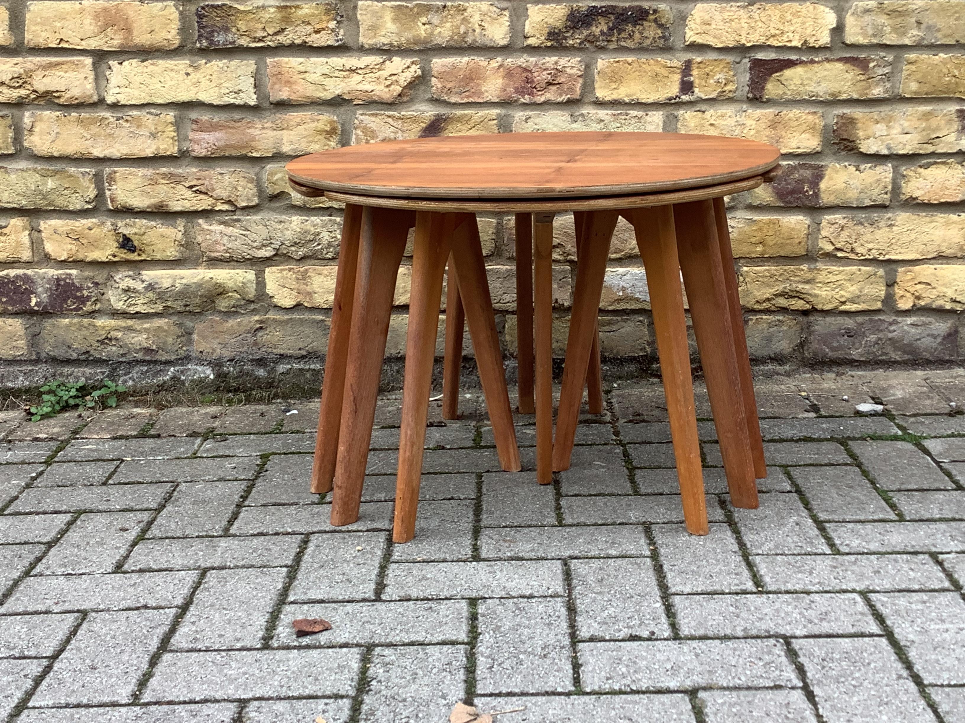 Mid-Century Modern 1960’s 3 Legged Nest of Tables