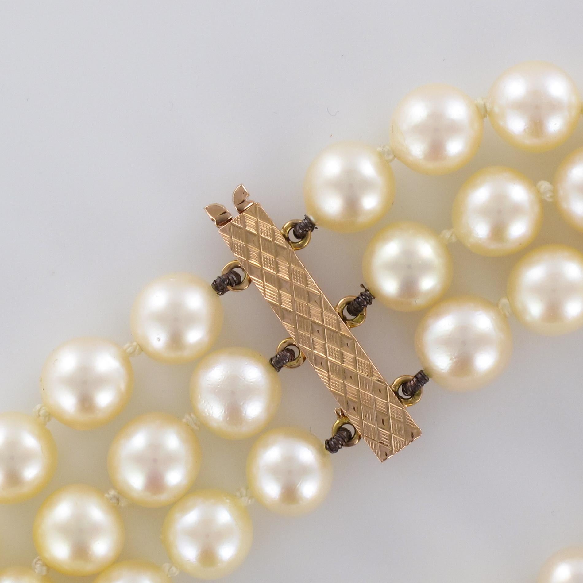 1960s 3 Rows Japanese Cultured Pearl Bracelet at 1stDibs