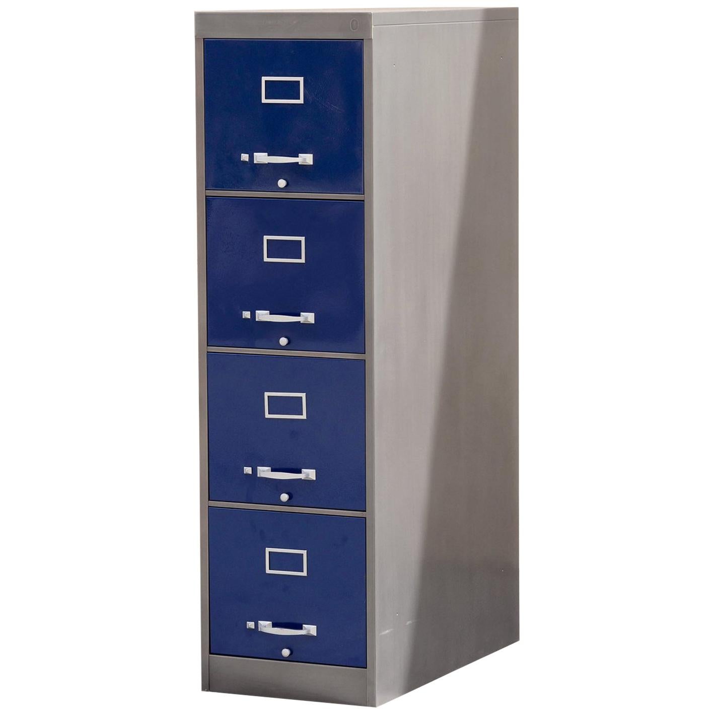 1960s 4-Drawer Vertical Filing Cabinet, Custom Refinished to Order For Sale
