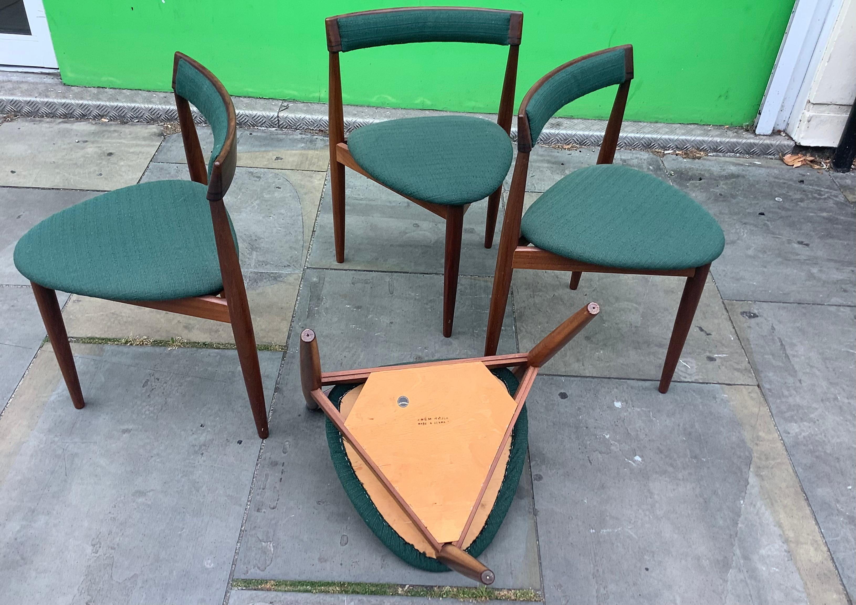1960's 4 Hans Olsen dining chairs for Frem Rojle In Good Condition In London, Lambeth