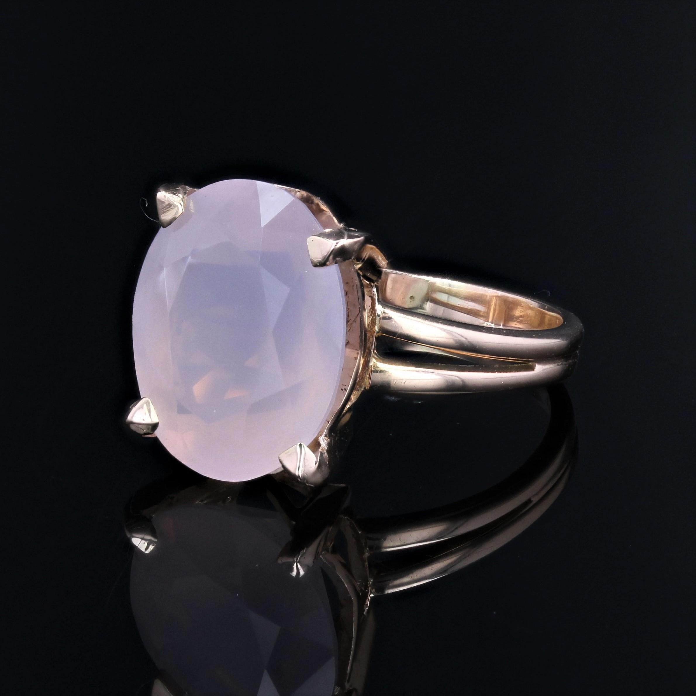 1960s 5.40 Carats Pink Quartz 18 Karat Rose Gold Ring For Sale 1