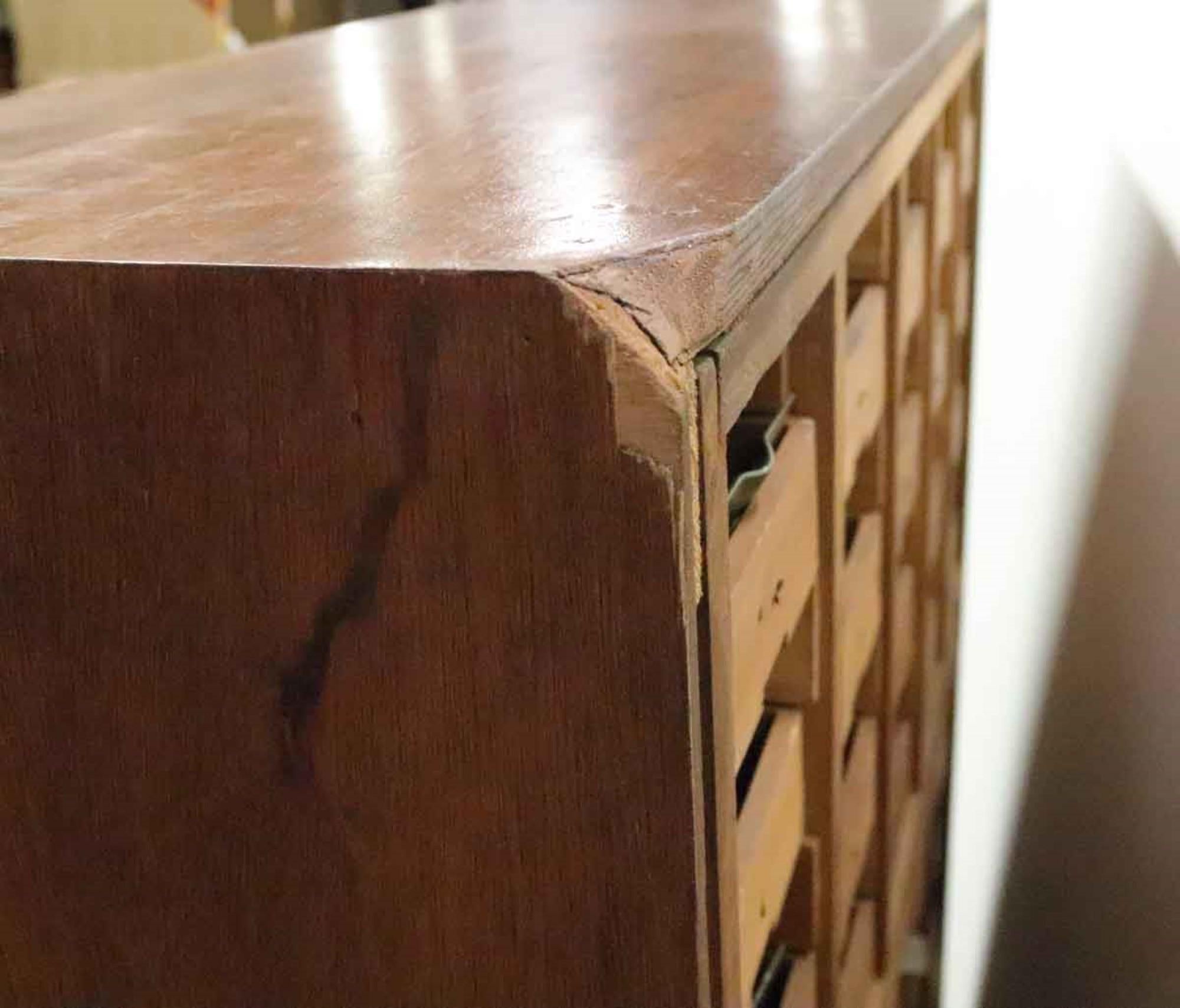 Mid-20th Century 1960s 55-Drawer Dark Mahogany Stain Library Card Catalog Cabinet