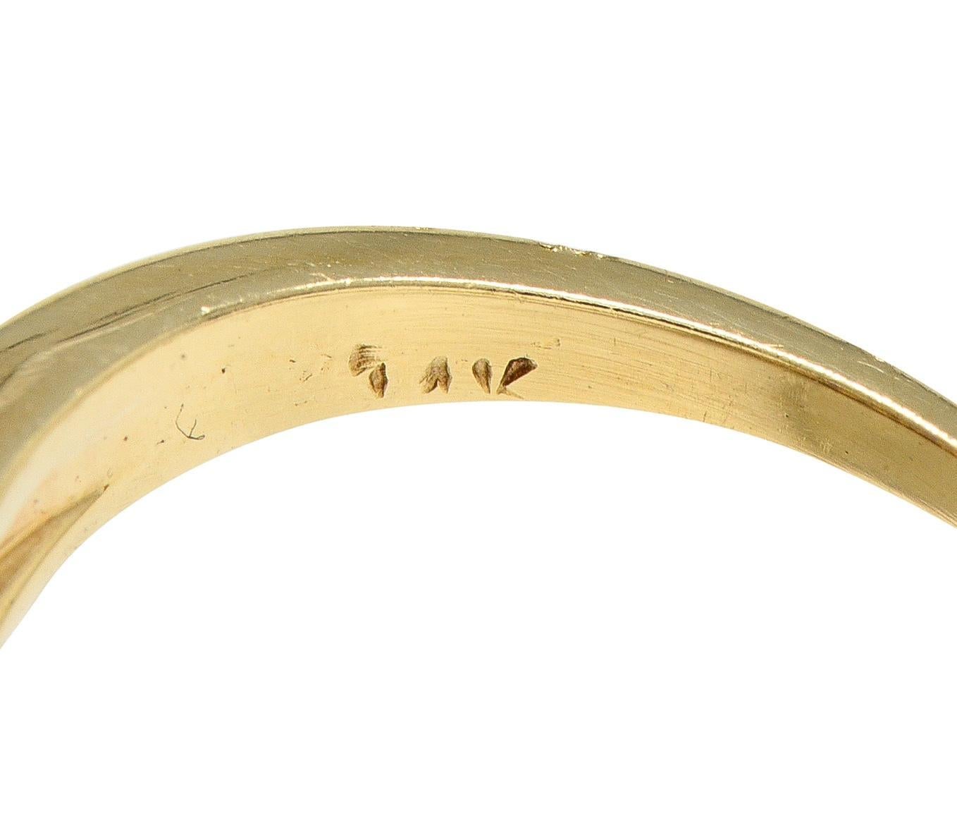 Donna Anello da cocktail vintage con ametista e diamante in oro 14K del 1960 (5,92 CTW) in vendita