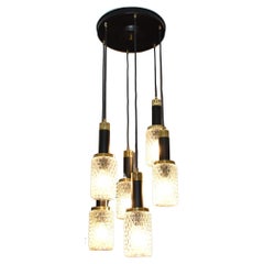 Pendentif en verre à 6 lumières des années 1960 par Stilnovo