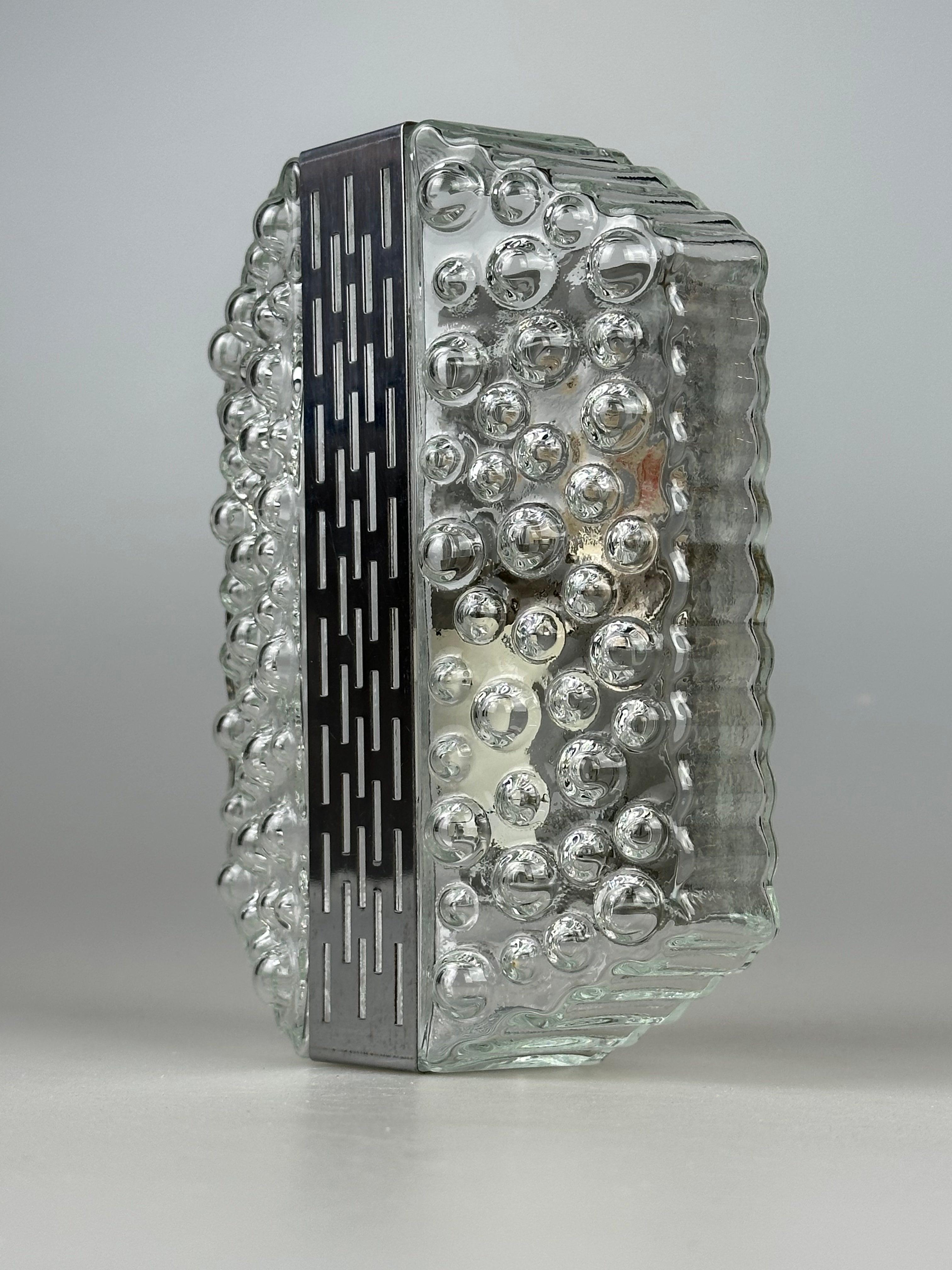 Lámpara de Pared Burbuja, Cromo y Cristal, Años 60/70, Space Age by Hustadt Leuchten en venta 5