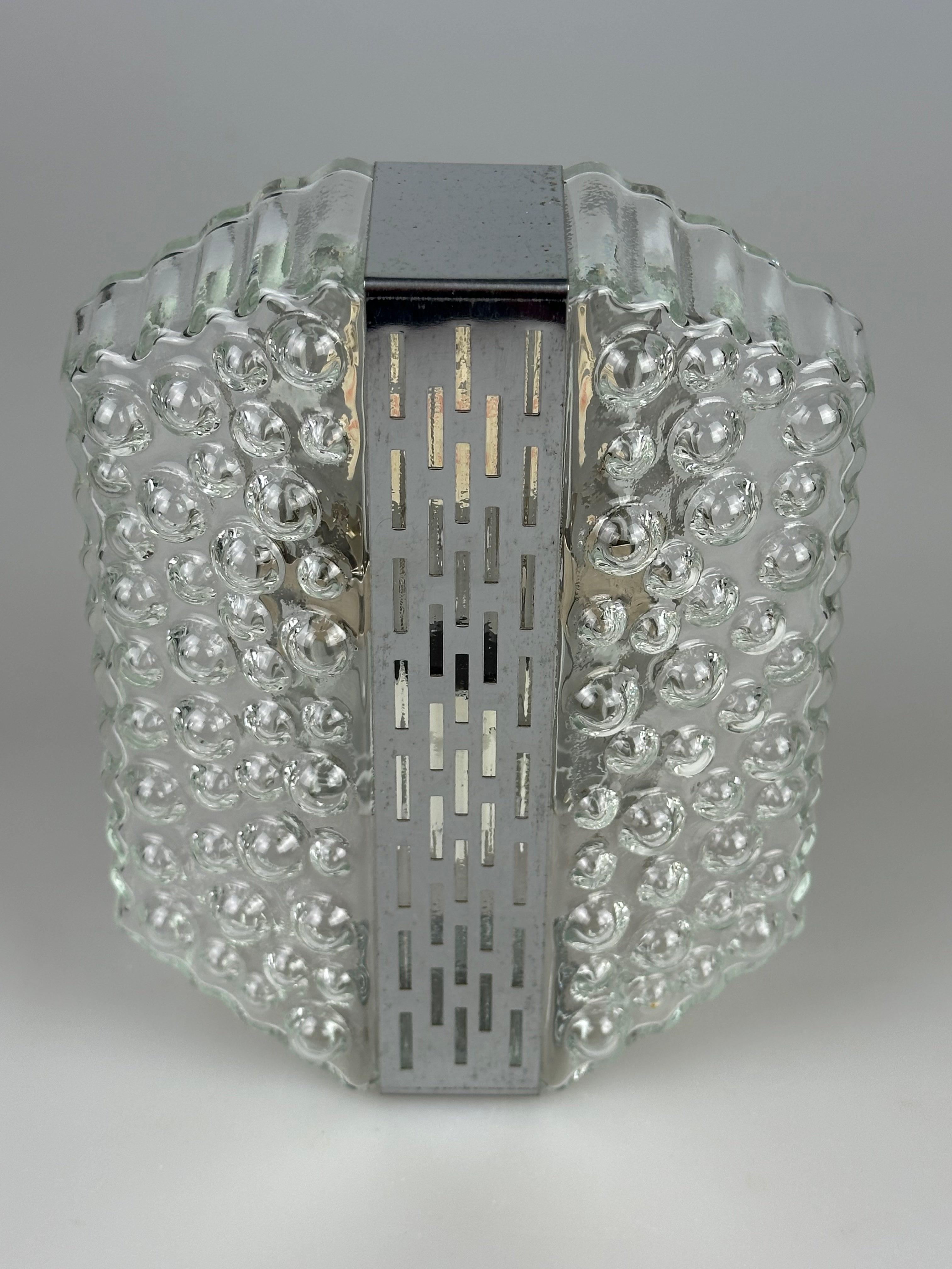 Lámpara de Pared Burbuja, Cromo y Cristal, Años 60/70, Space Age by Hustadt Leuchten Alemán en venta