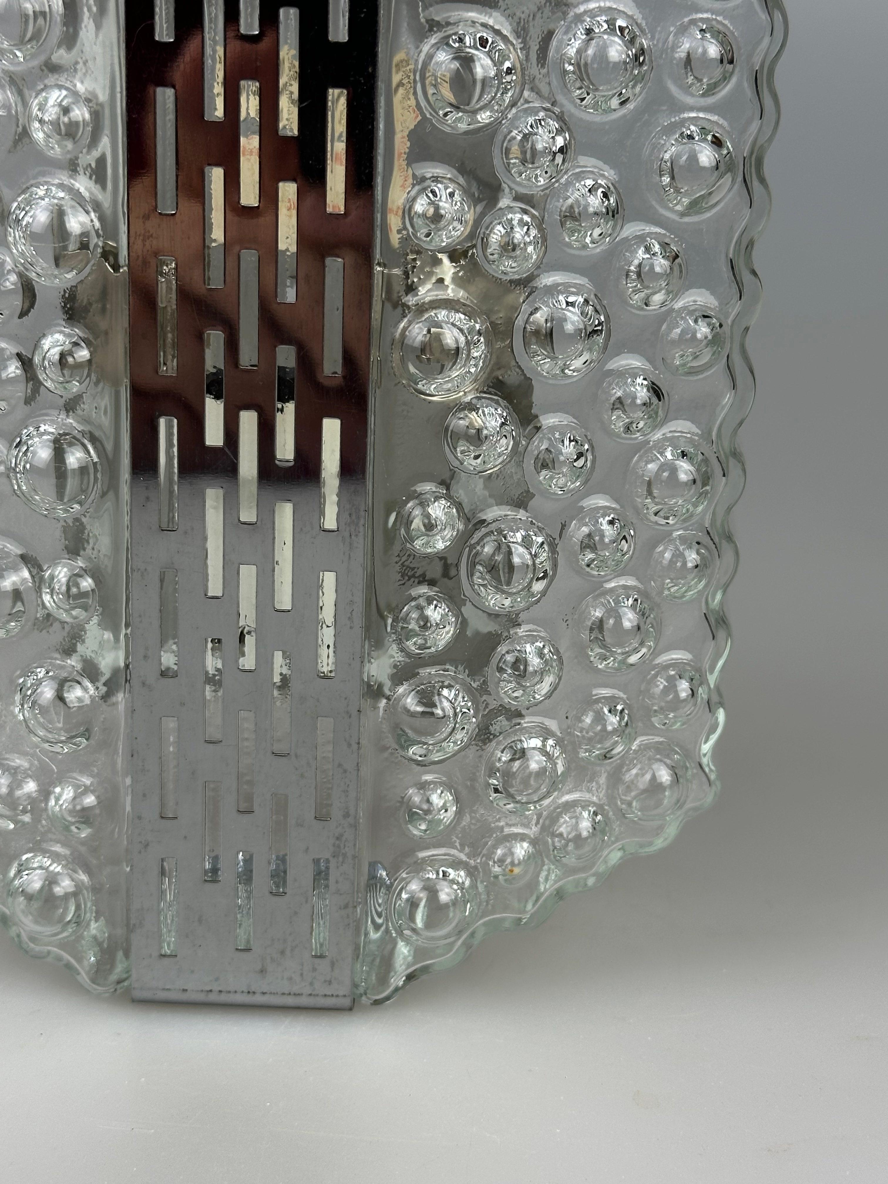 Lámpara de Pared Burbuja, Cromo y Cristal, Años 60/70, Space Age by Hustadt Leuchten mediados del siglo XX en venta