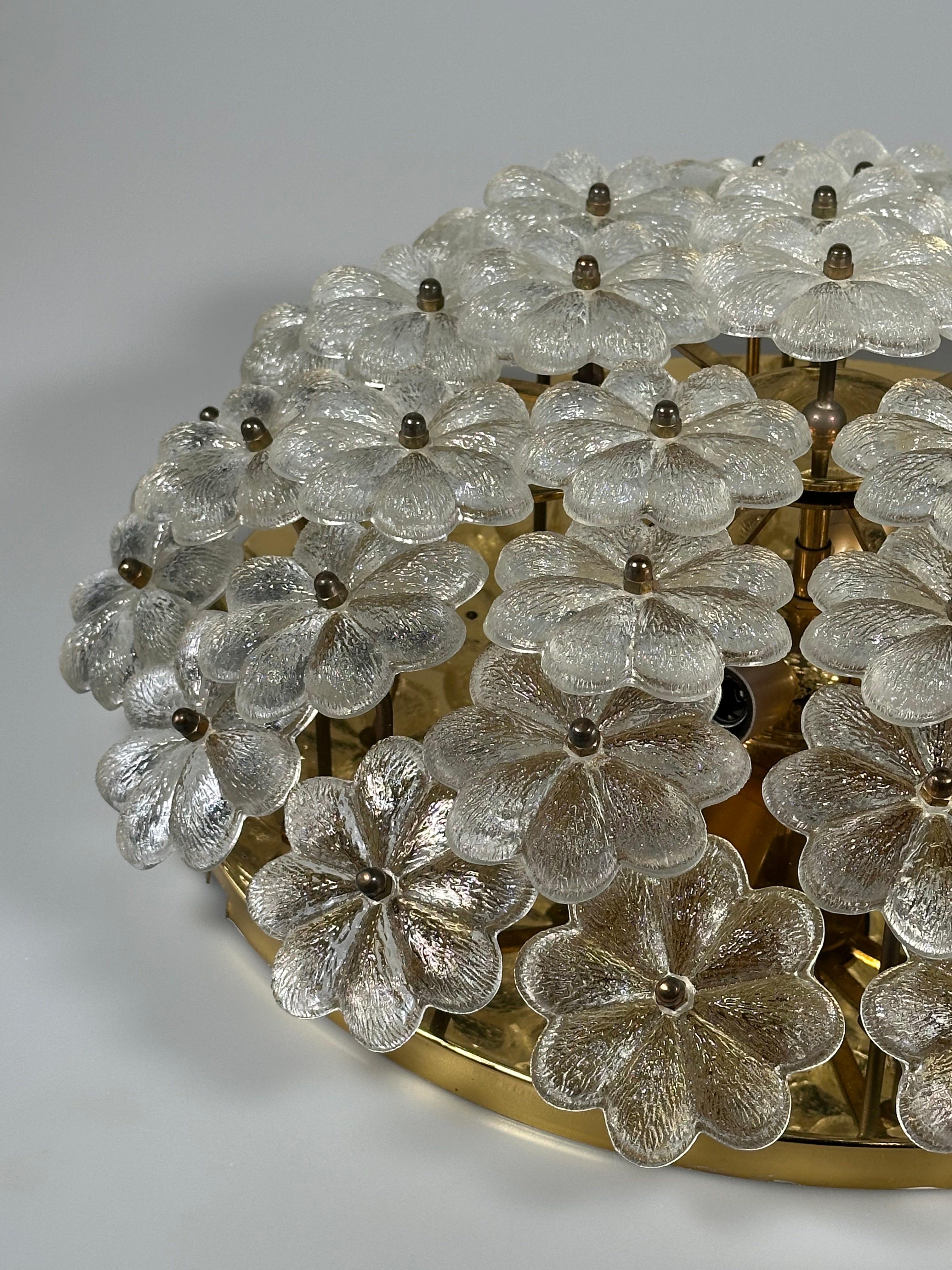 Lámpara de techo de los años 60/70 Ernst Palme de latón y cristal, Alemania en Bueno estado para la venta en Neuenkirchen, NI