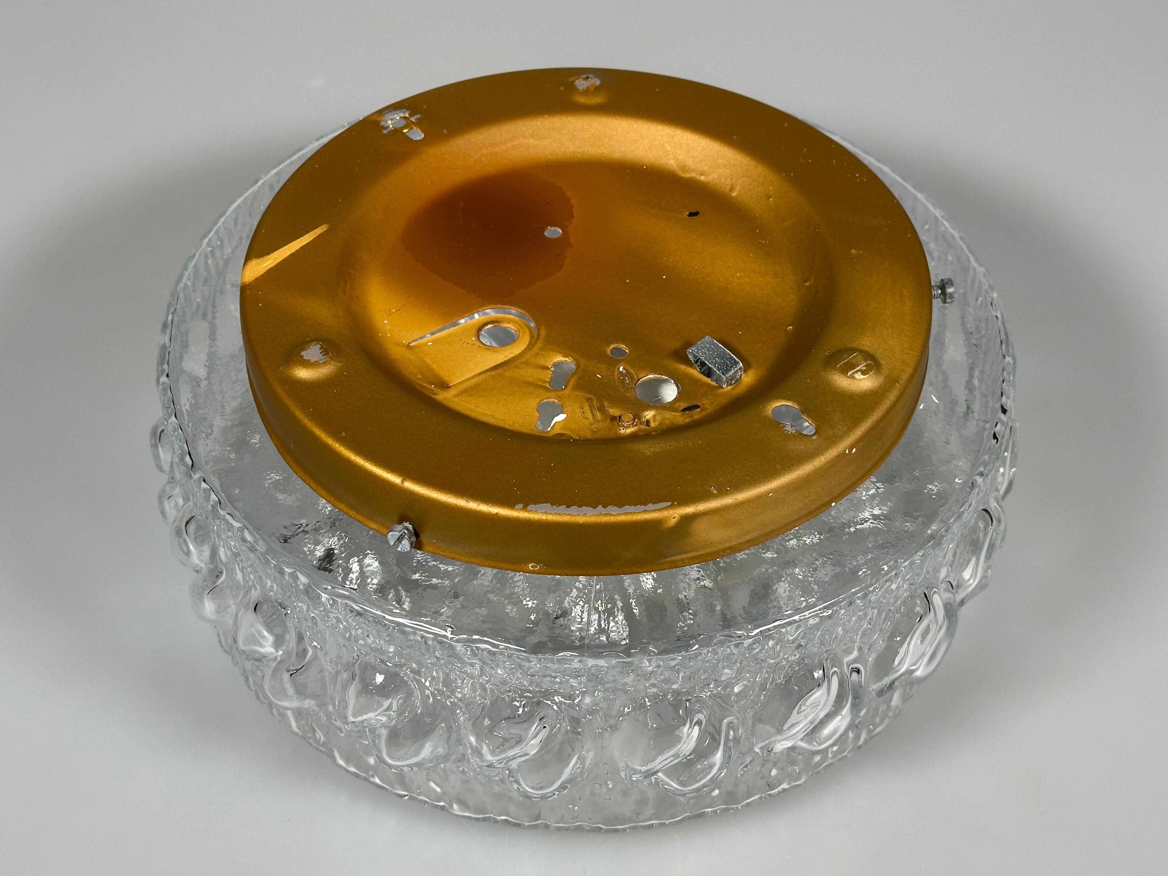 Plafonnier des années 1960/70, affleurant, verre, métal, Design/One en vente 6