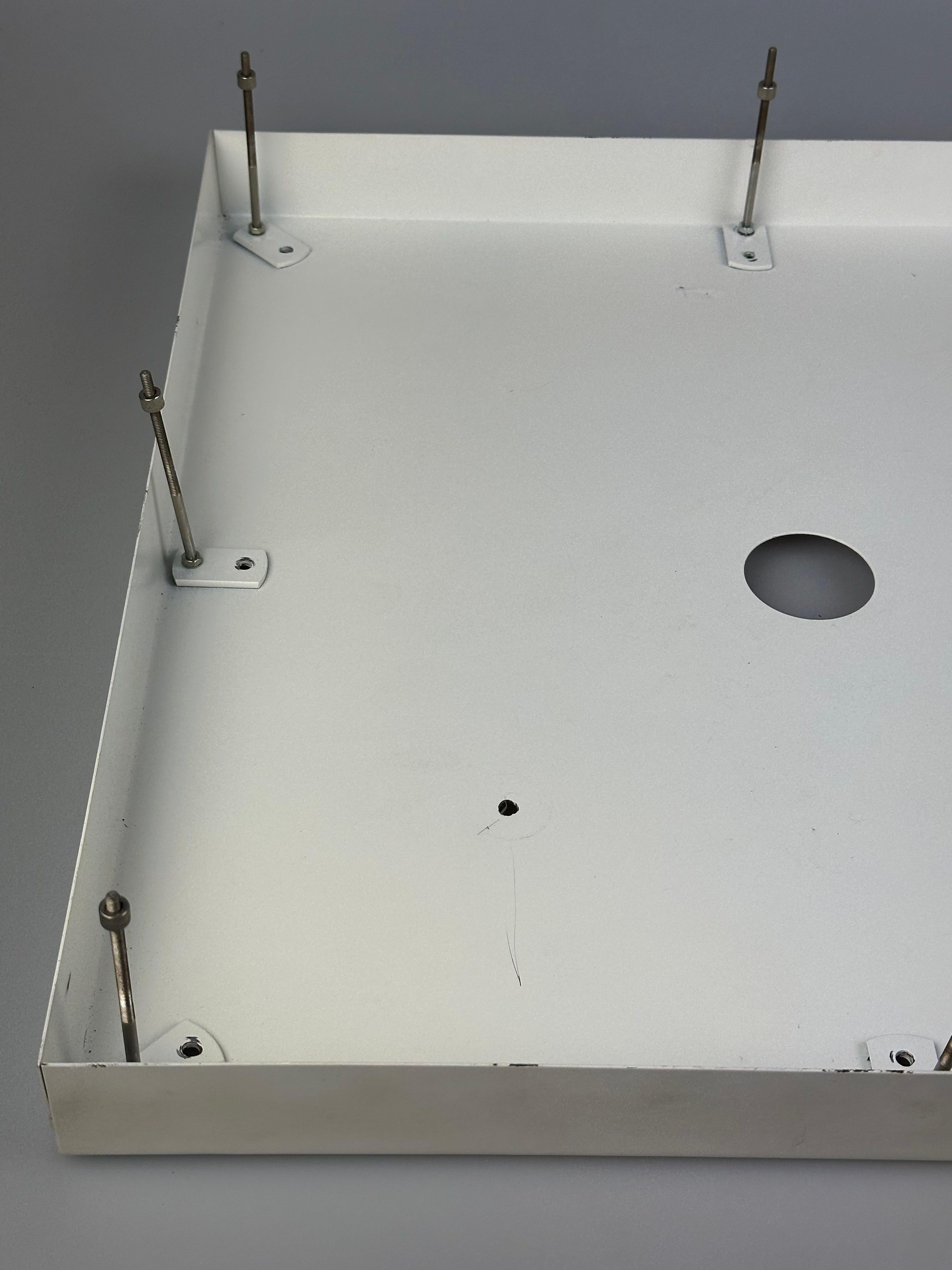 Lampada da soffitto a lampadario degli anni '60/70 di Doria Leuchten Germany, vetro ghiaccio in vendita 5