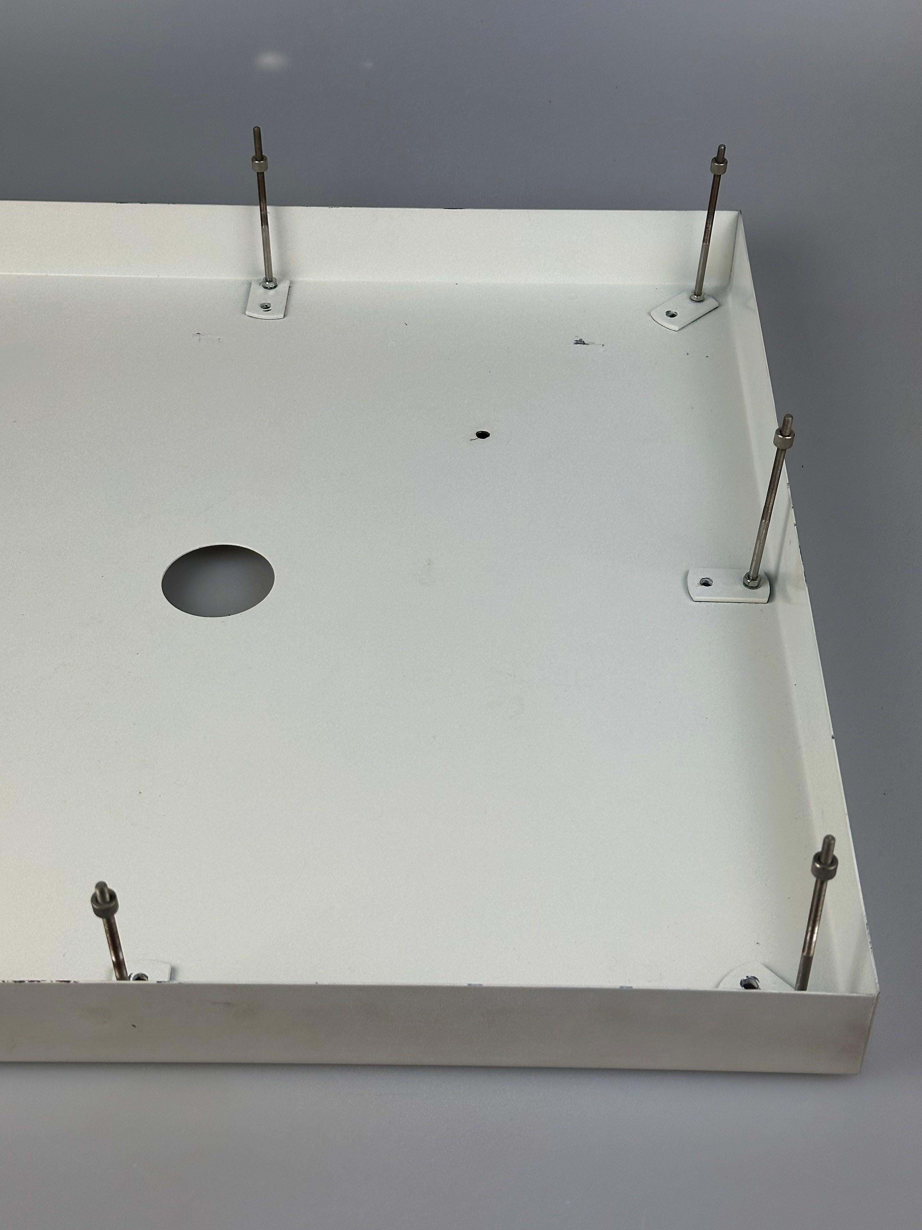 Lampada da soffitto a lampadario degli anni '60/70 di Doria Leuchten Germany, vetro ghiaccio in vendita 6