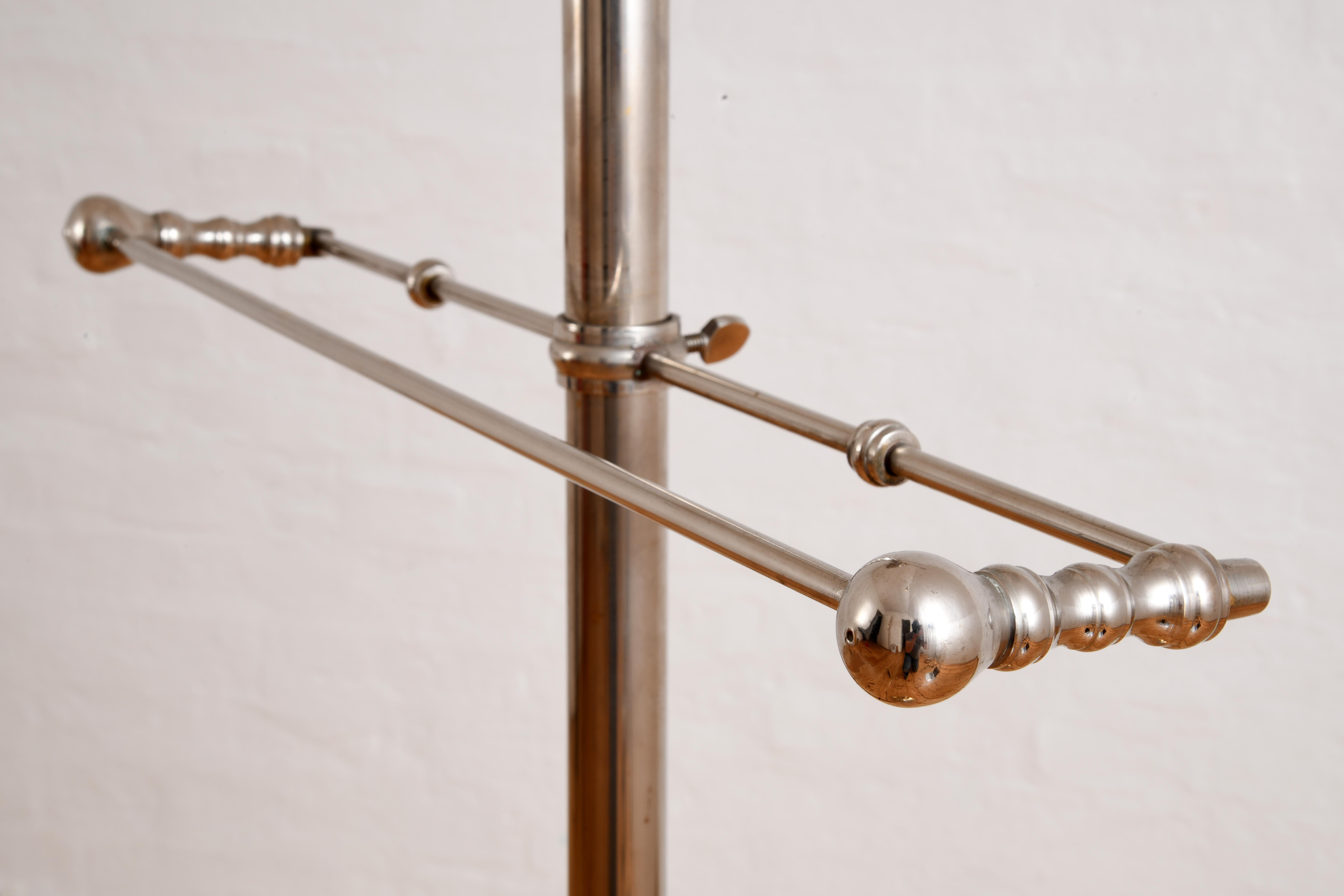 Brass 1960s/70s chrome-plated brass valet stand for the bedroom or bathroom For Sale